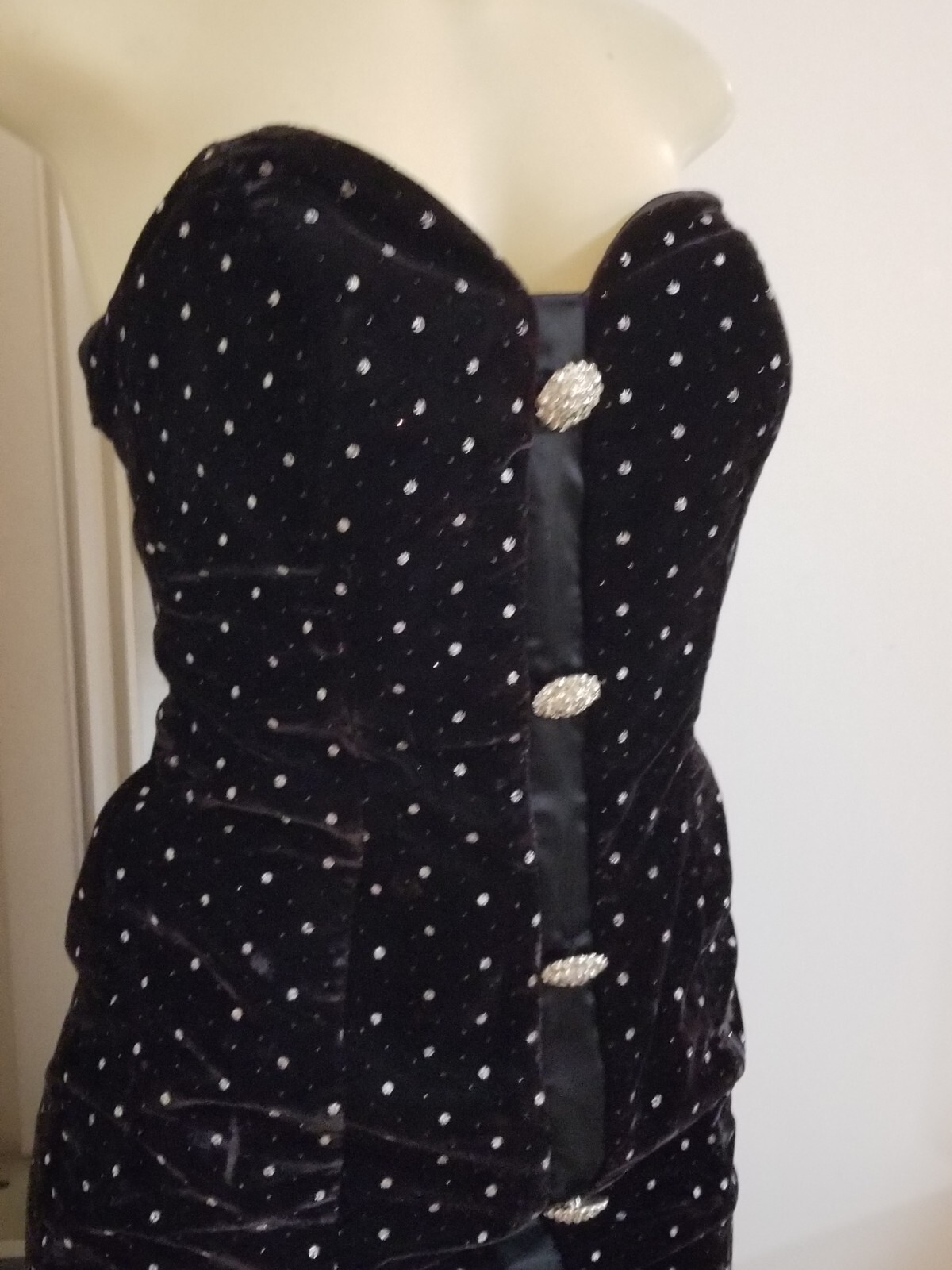 Vintage 80s Karen Okada David Howard climax velvet rhinestone dress