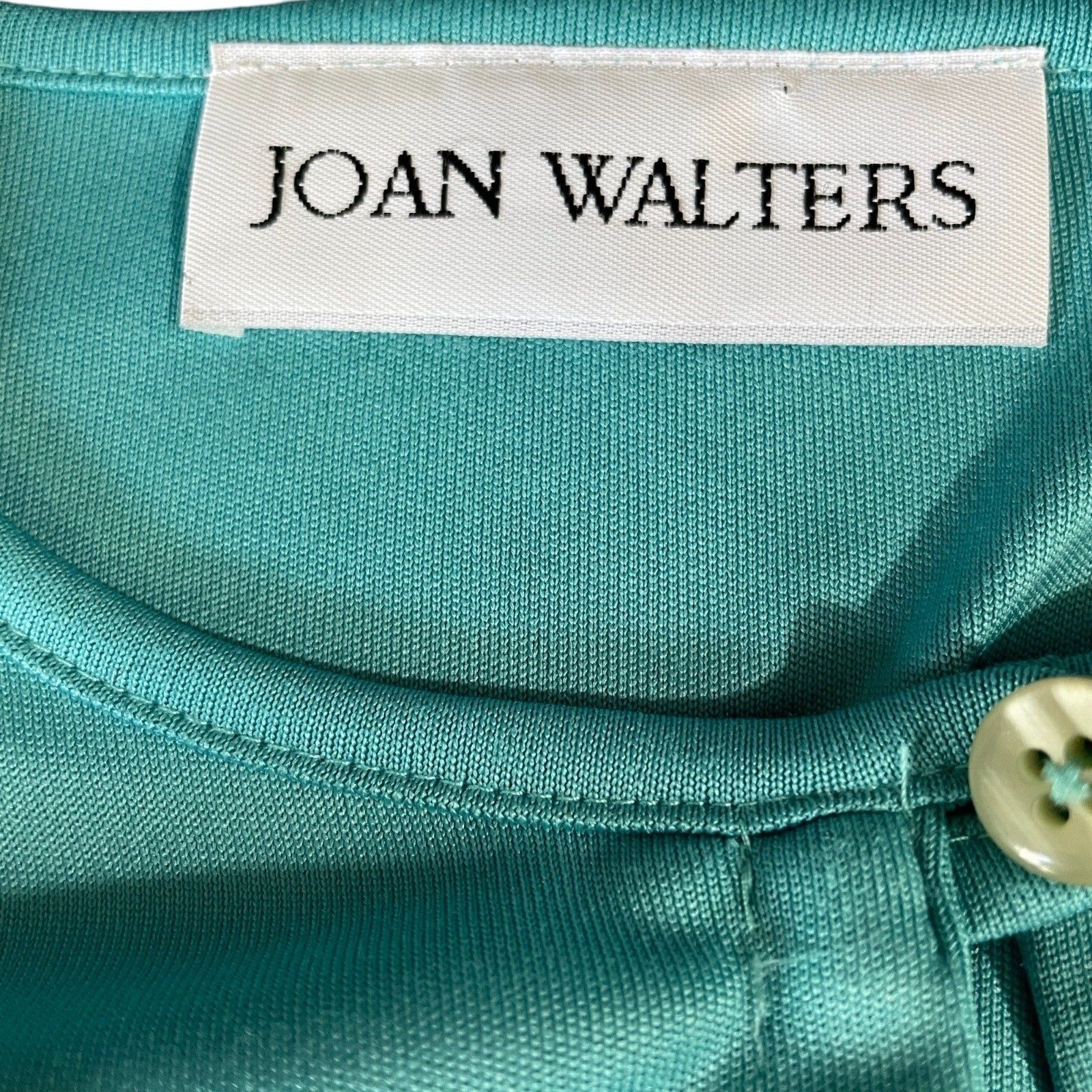 Joan Walters Aqua Blue Two Piece Dress Jacket Set Size 10 Vintage Minimalist