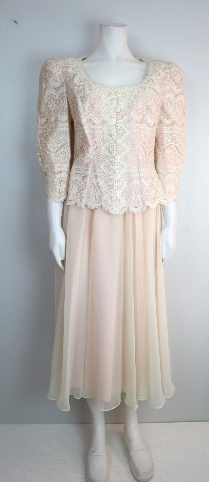 Cachet by Bari Protas Vintage 2-Piece Dress Skirt & Top Size 9/10 Light Pink