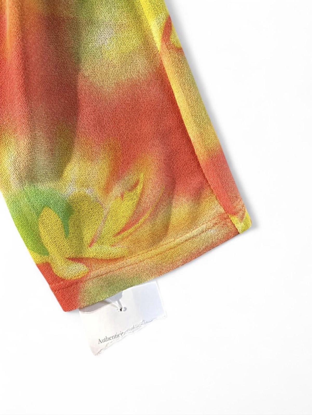Vintage Gianni Versace Sheer Floral Print Shirt Pink Yellow Green Size 40