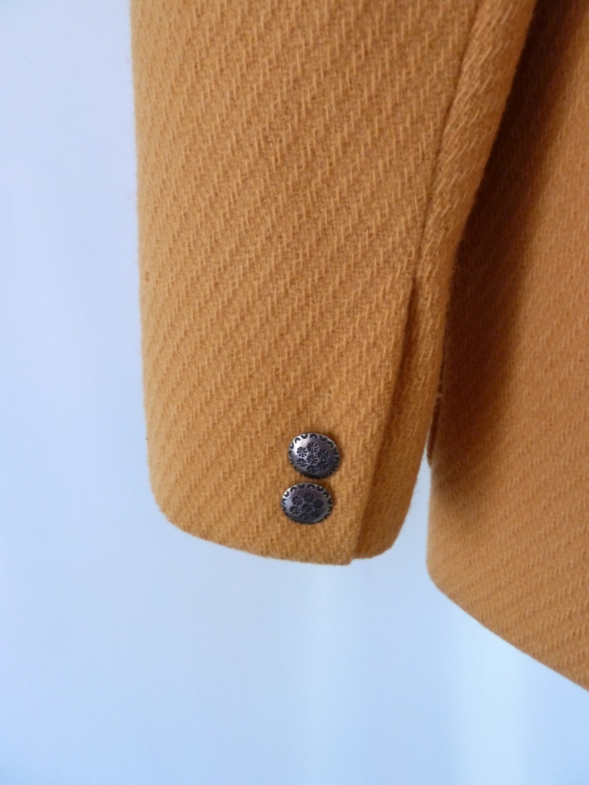 Vintage Evan Picone 100% Wool Union Mustard Yellow Princess Seam Coat 12 USA
