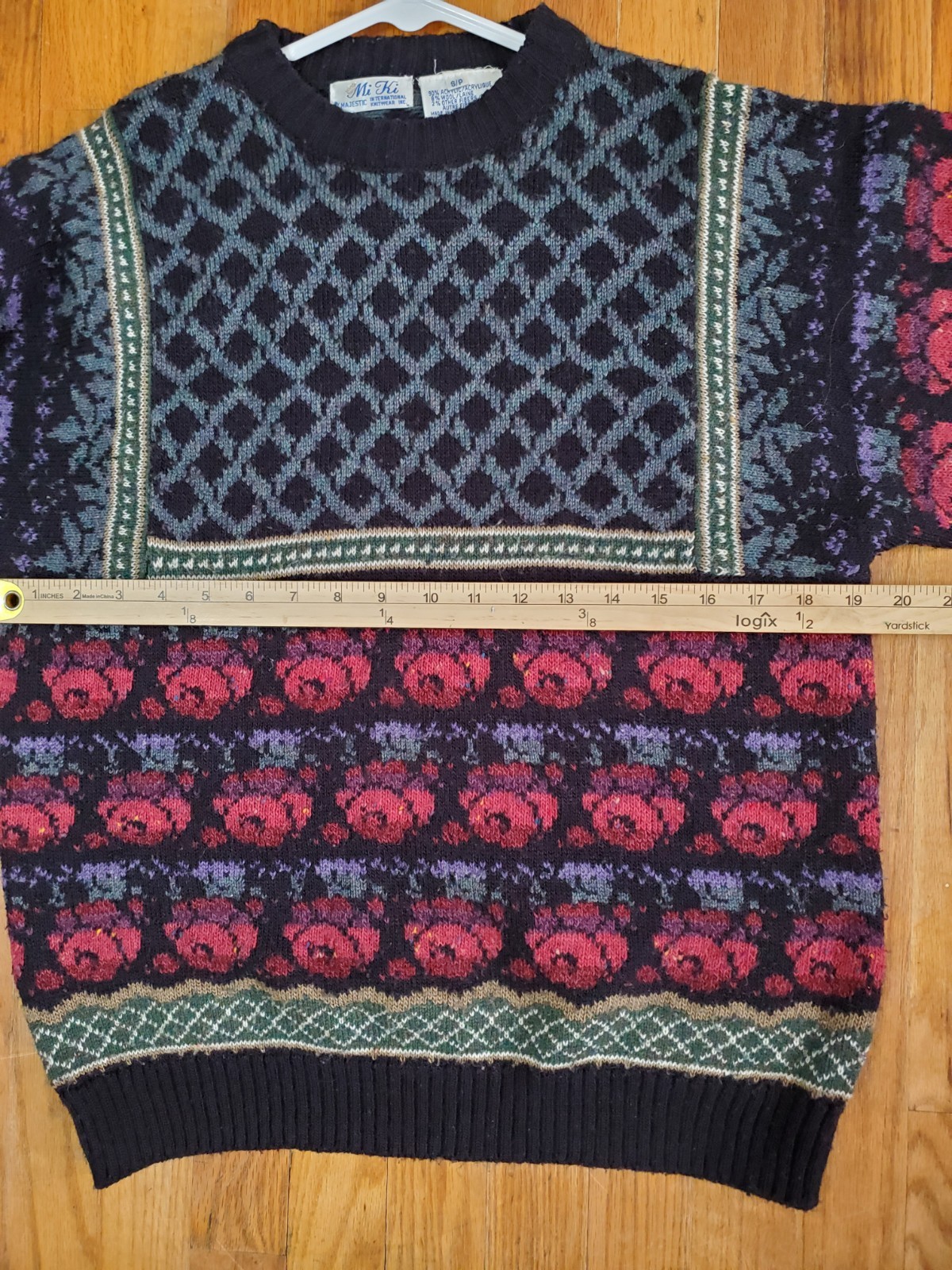 Vintage Mi Ki Majestic International Knitwear Sweater Size Small Petite 8% Wool