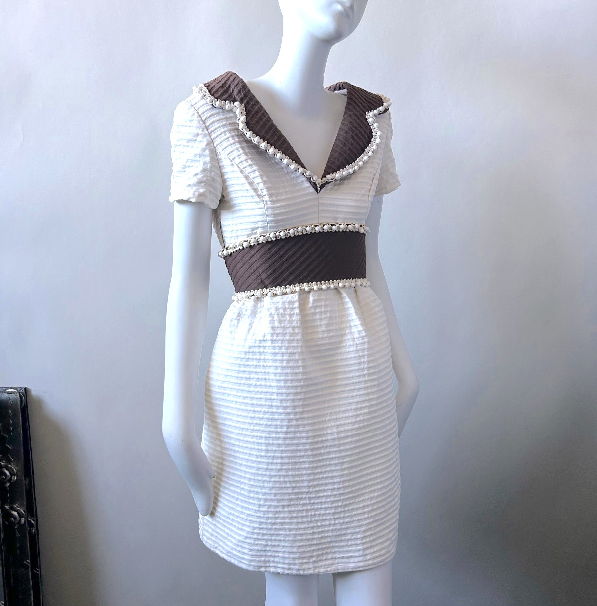 Elegant Oscar De La Renta 1960s Mini Dress Uptown 60’s Mad Men Chic sz XS