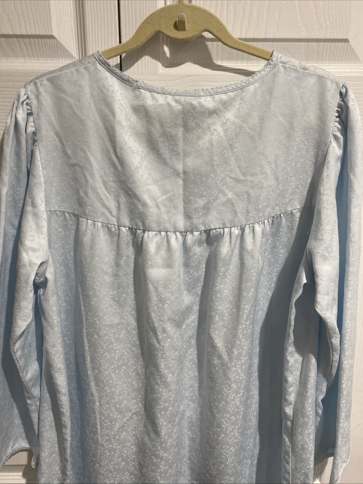 Go Softly Light Blue Long Nightgown with Embroidery And Lace Detail Size XL