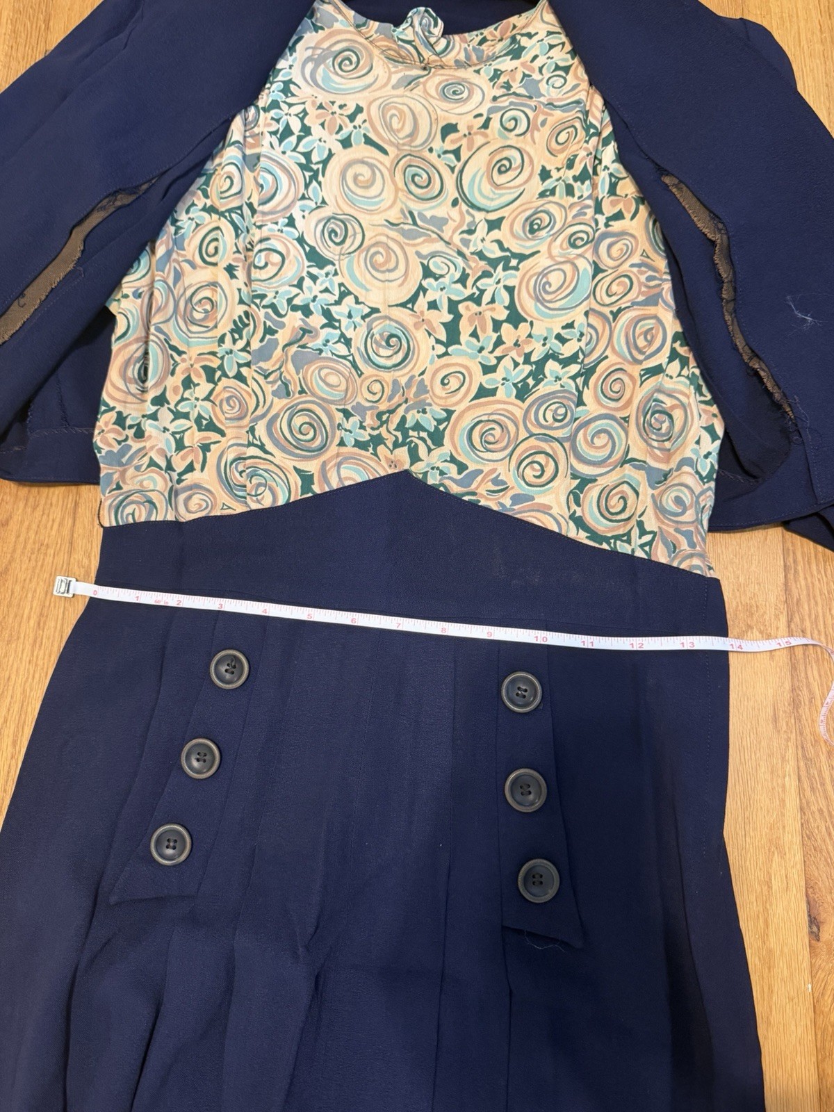 Vintage Navy 2 Piece Dress Jacket Set Matching Suit Midi Dress Secretary 80s Era