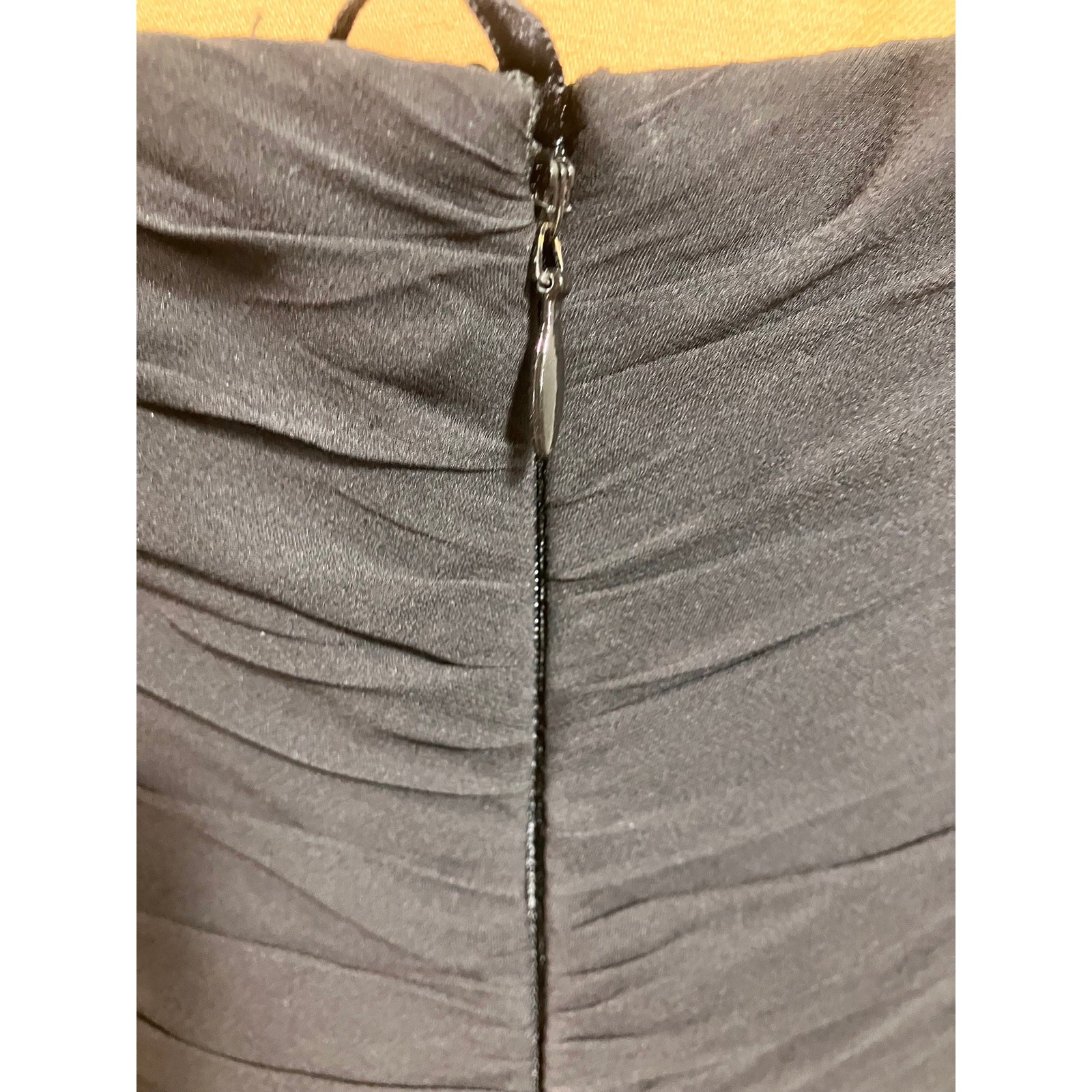 Vintage 1980s Kay Unger New York Silk Strapless Dress Ruffled Layered LBD