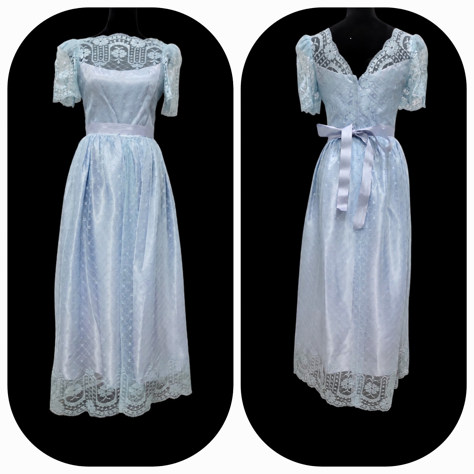 Blue Vintage Lace Prom Formal Vintage Size 11/12 Women’s Dress