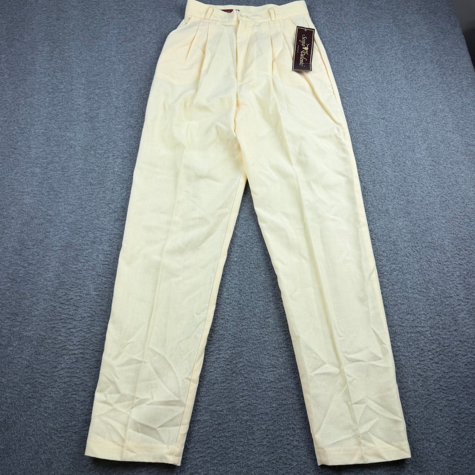 Vintage Sergio Valente Cream High Waisted Pleated Deadstock Pants Women’s 6