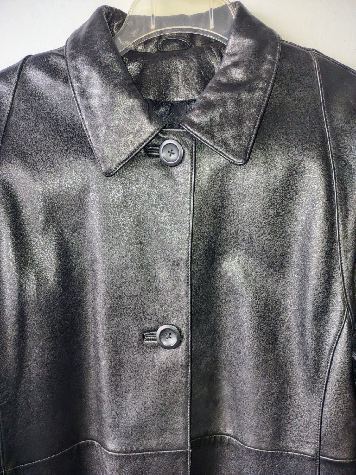 VALERIE STEVENS PETITES Leather Coat Size M NEW ZEALAND LAMBSKIN Vintage Soft