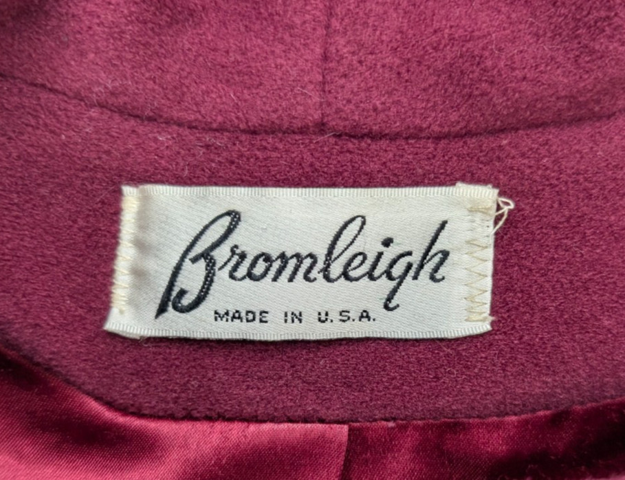 Bromleigh Vintage Women’s Coat Purple Fleece Overcoat 40″ Chest
