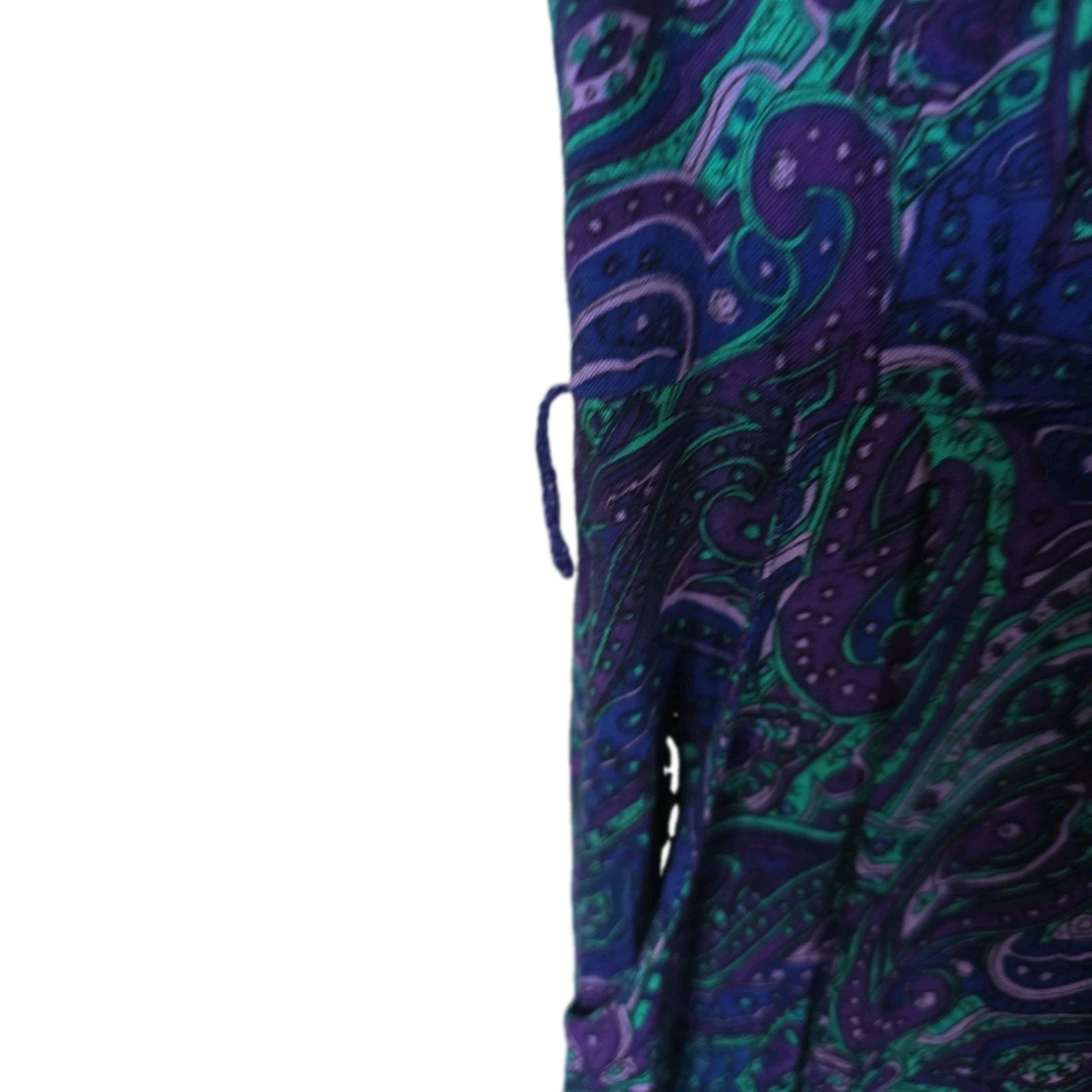 Vtg 80s Avon Fashions Jewel Tone Paisley Shirtwaist Midi Dress Rayon 9/10