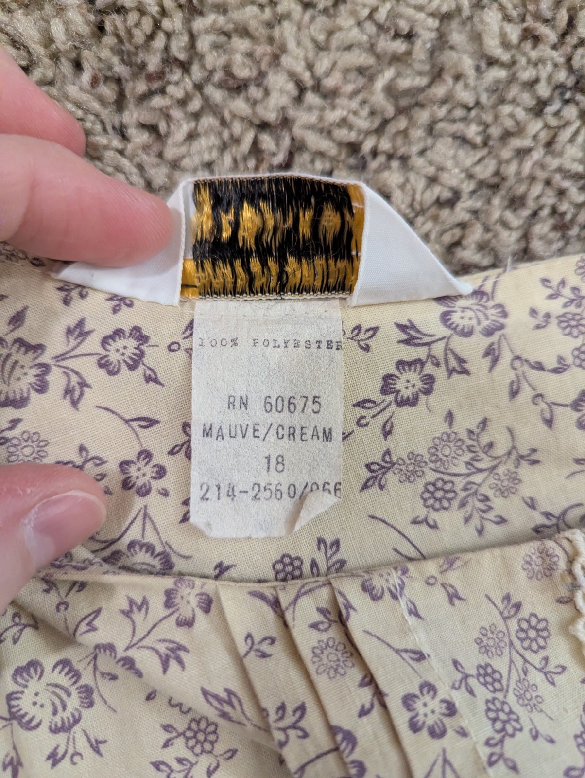 Vintage 1970’s JC Penney Purple Floral & Lace Boho Prairie Style Dress Size 18