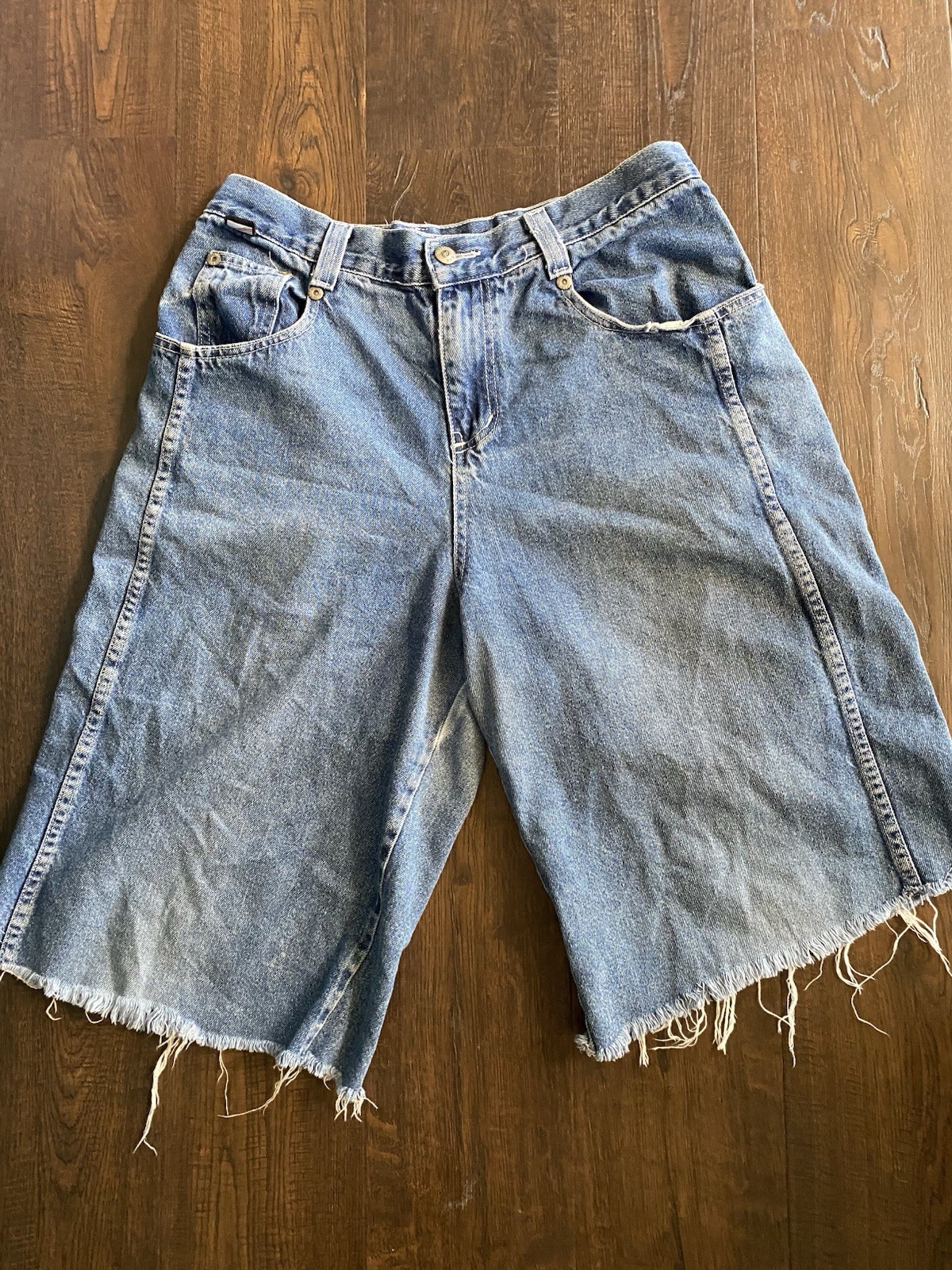 Vintage 1990s Y2k Early 2000s Kik Girl Oversized Wide Leg Shorts Skater Denim