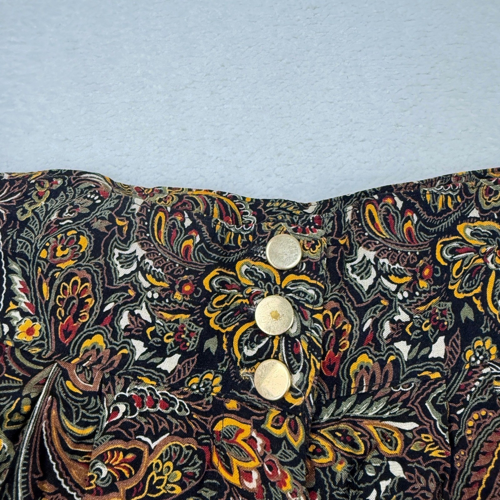 Vintage DB Sport Paisley Culotte Gaucho Shorts Women XS Earthy Flowy Boho Grunge