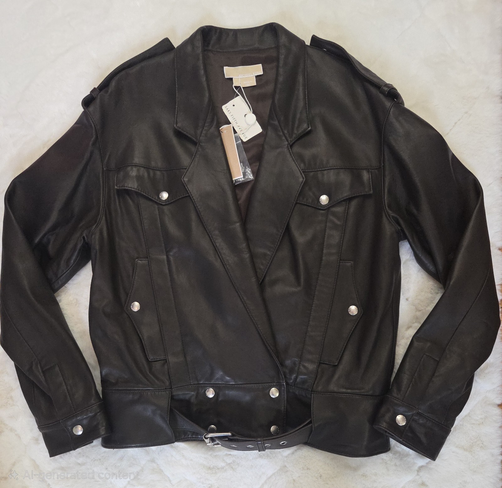 Michael Kors COLLECTION Women’s Lamb Leather Moto Jacket NWT Sz M $3495 Retail
