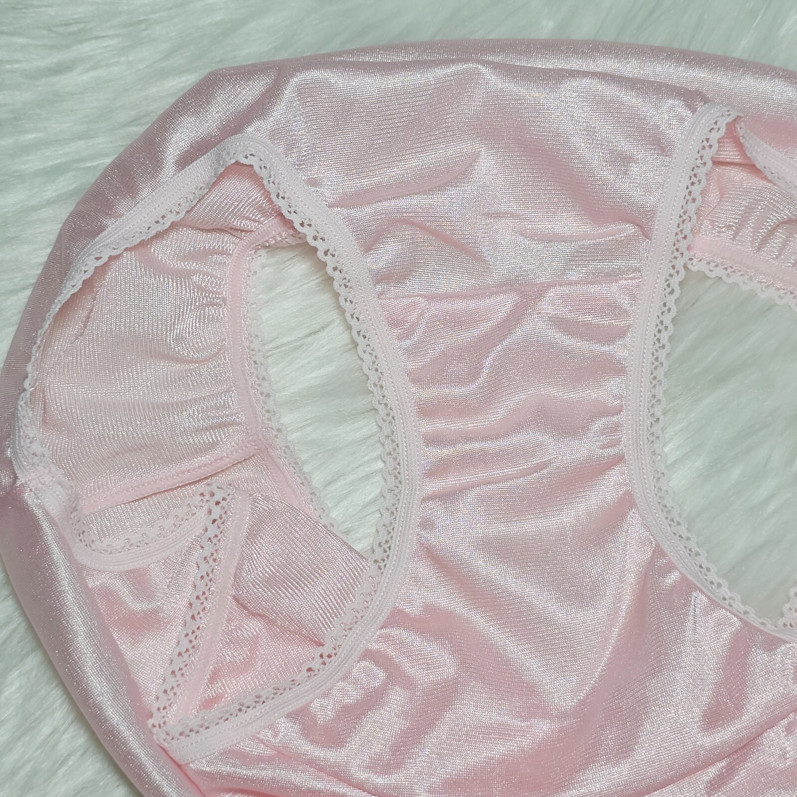 Vintage Silky Pink Panty 100% Nylon Sissy Sheer Brief Size 6-7 Hip 35-39″