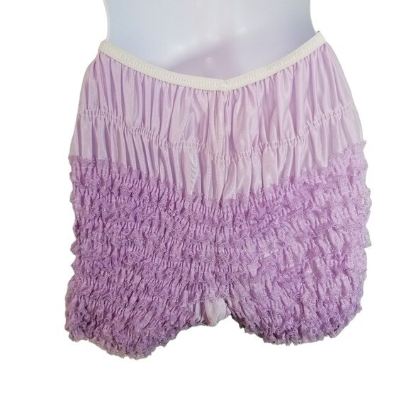 Vtg lilac purple ruffle square dance shorts bloomers pettipants S