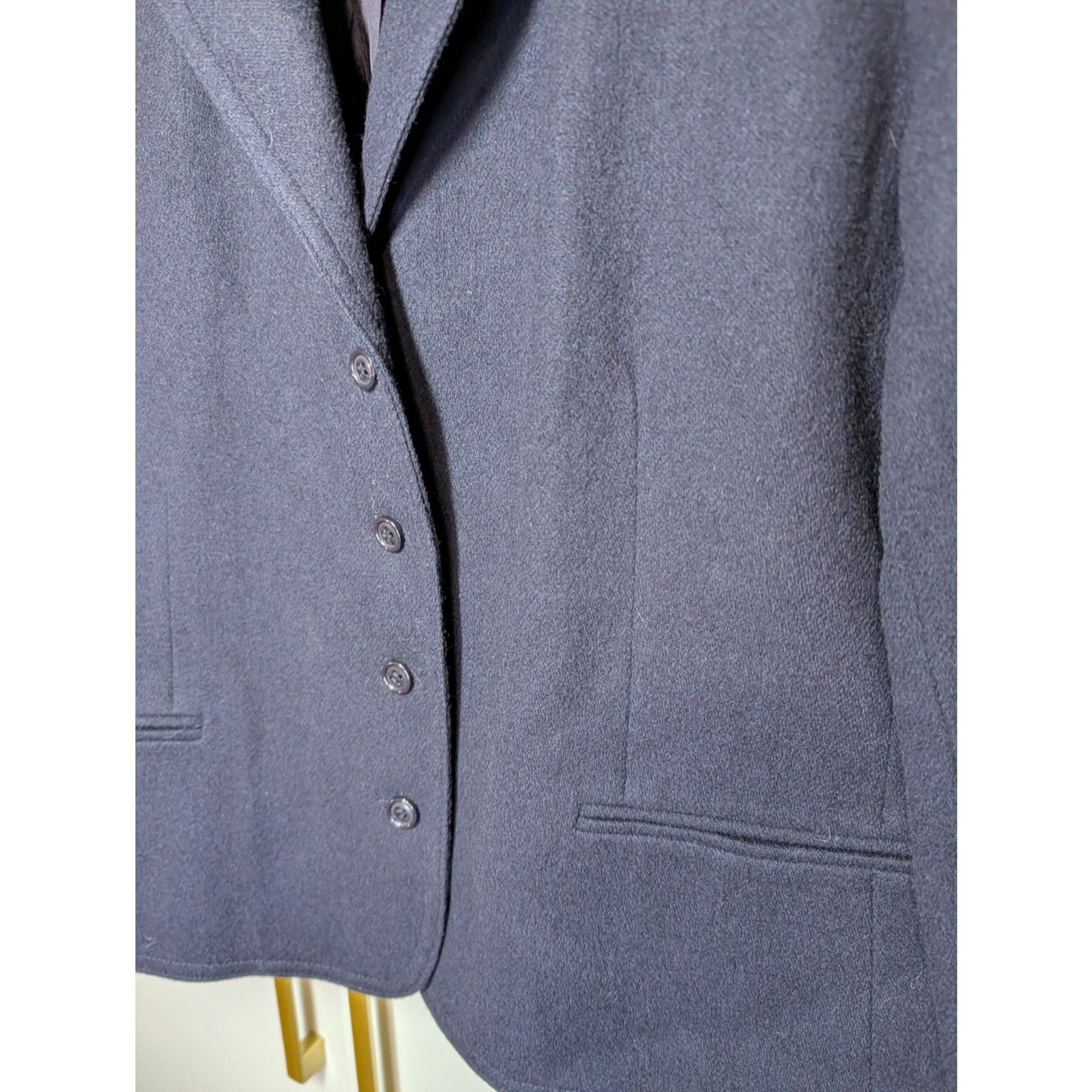 VTG Country Suburbans Navy Wool Blend Blazer Jacket Women 12 USA Classic Career