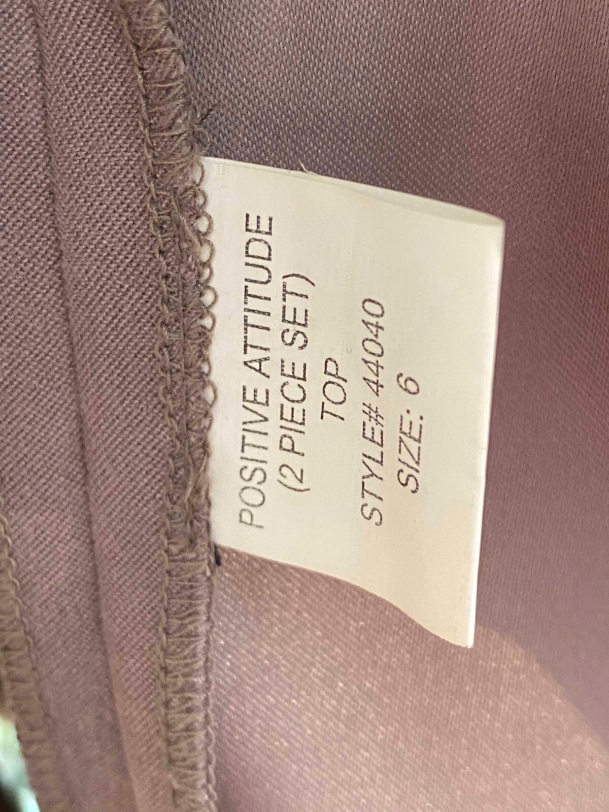 VTG 80s Women POSITIVE ATTITUDE BLACK TAUPE SIZE 6 women Pants Suit