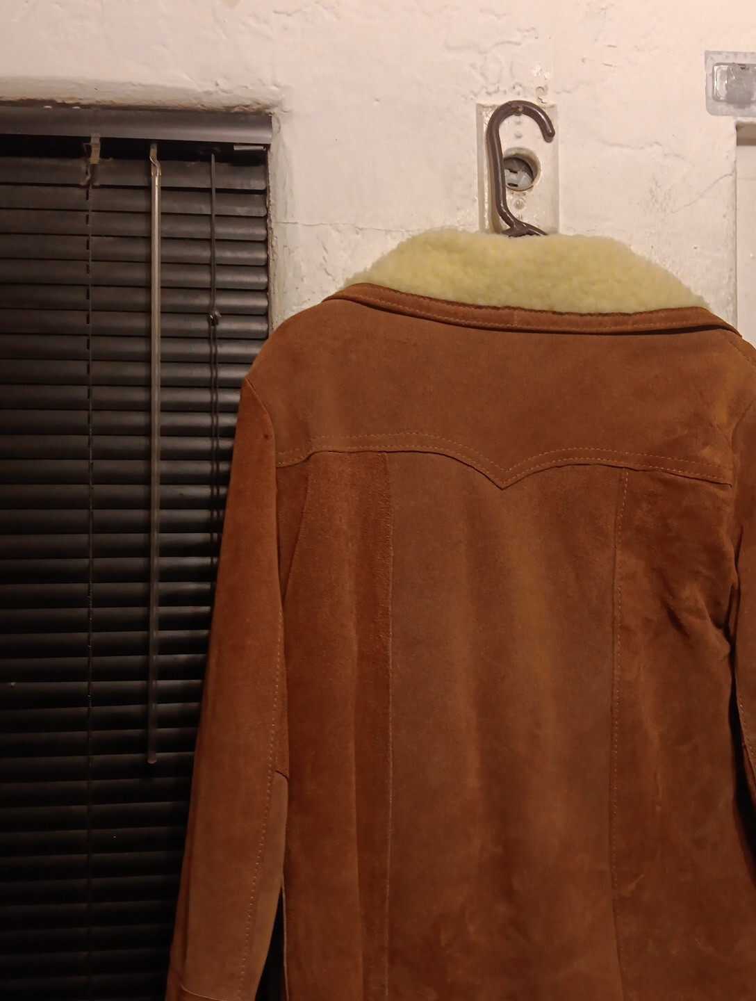 Simco Coat Suede Leather Vtg 60s 70s Western Trucker Jacket Fur Sherpa Womans 14