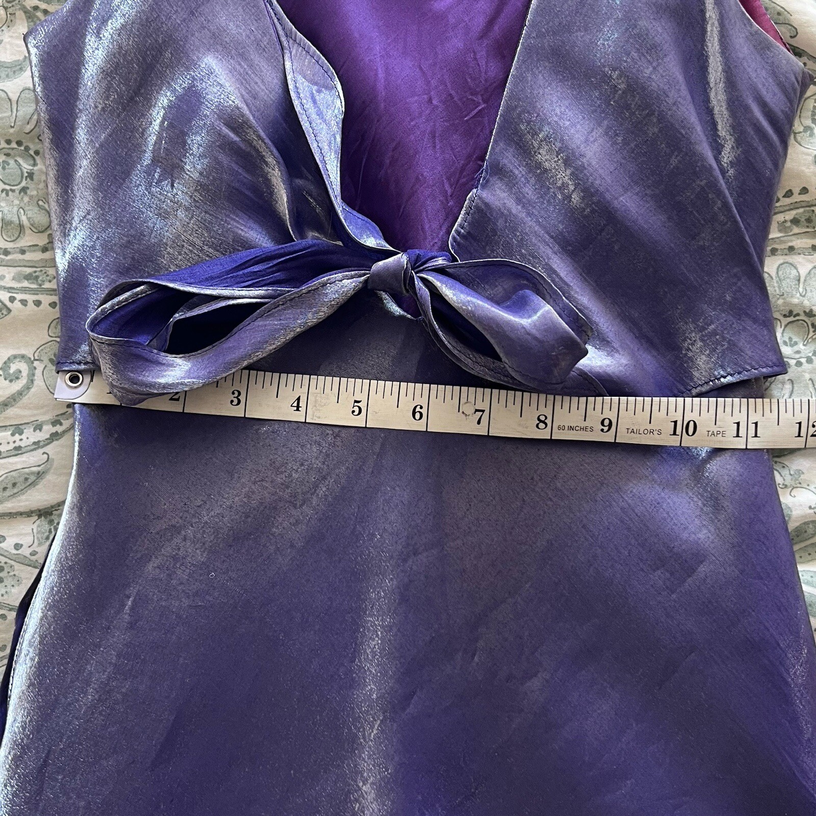 De Laru Dress By Sheila Yen Purple Lilac Size 5/6 Shiny Metallic Minidress