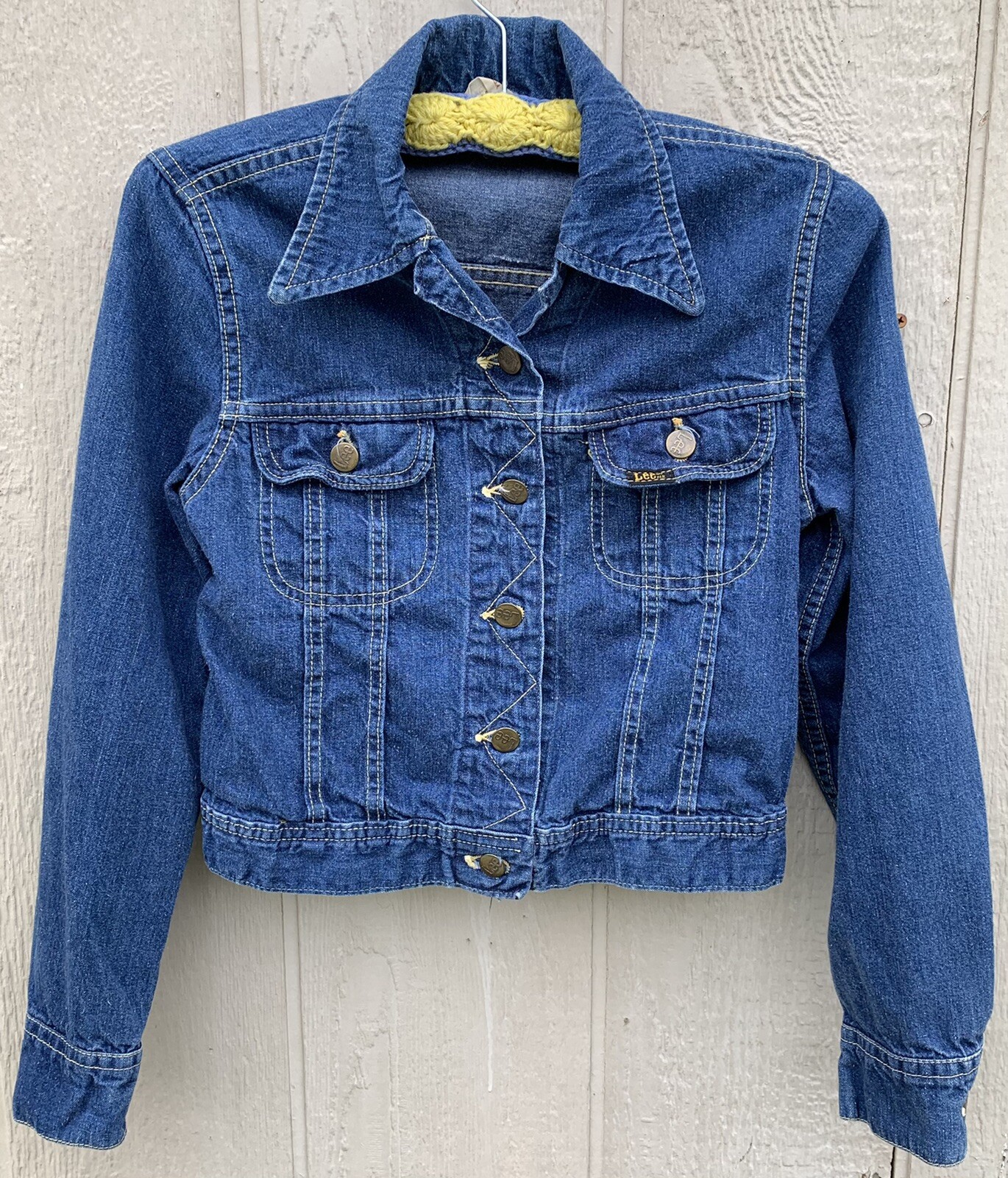 vintage Lady Lee denim jacket jean jeans jacket made in USA Size 7 8