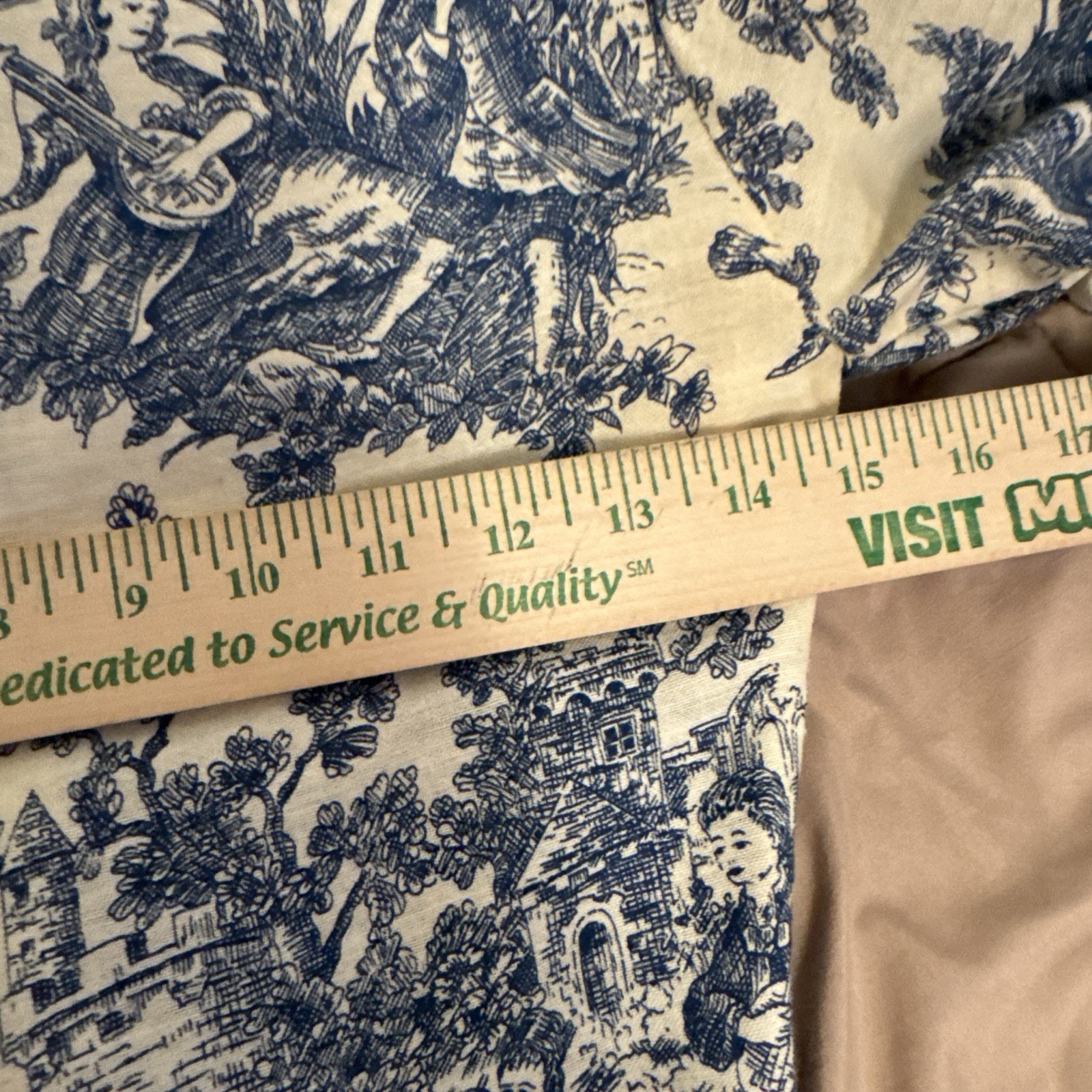 1970’ GUNNE SAX by Jessica Toile de Jouy Maxi Dress Blue Velvet Lace-up Blue 11