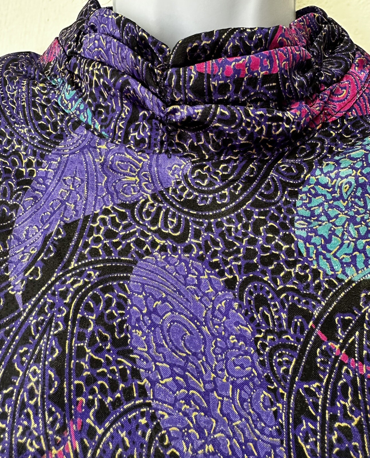 Vintage Sophisticates By Jonathan Martin Blouse Women 16 Purple Paisley Satin