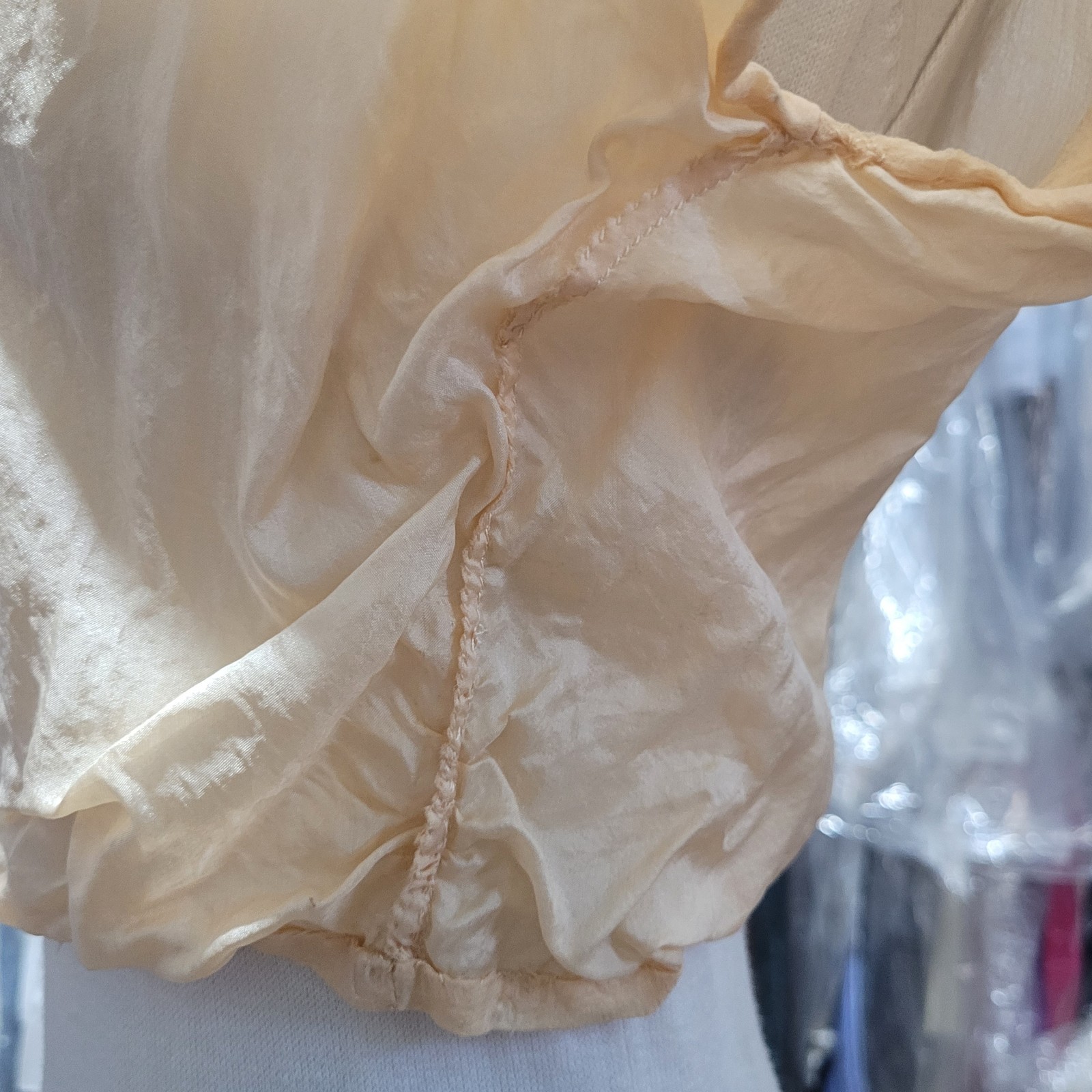 Antique Regency Sheer Muslin Bolero Peach Ruffles c.1800s Lingerie Cover-Up