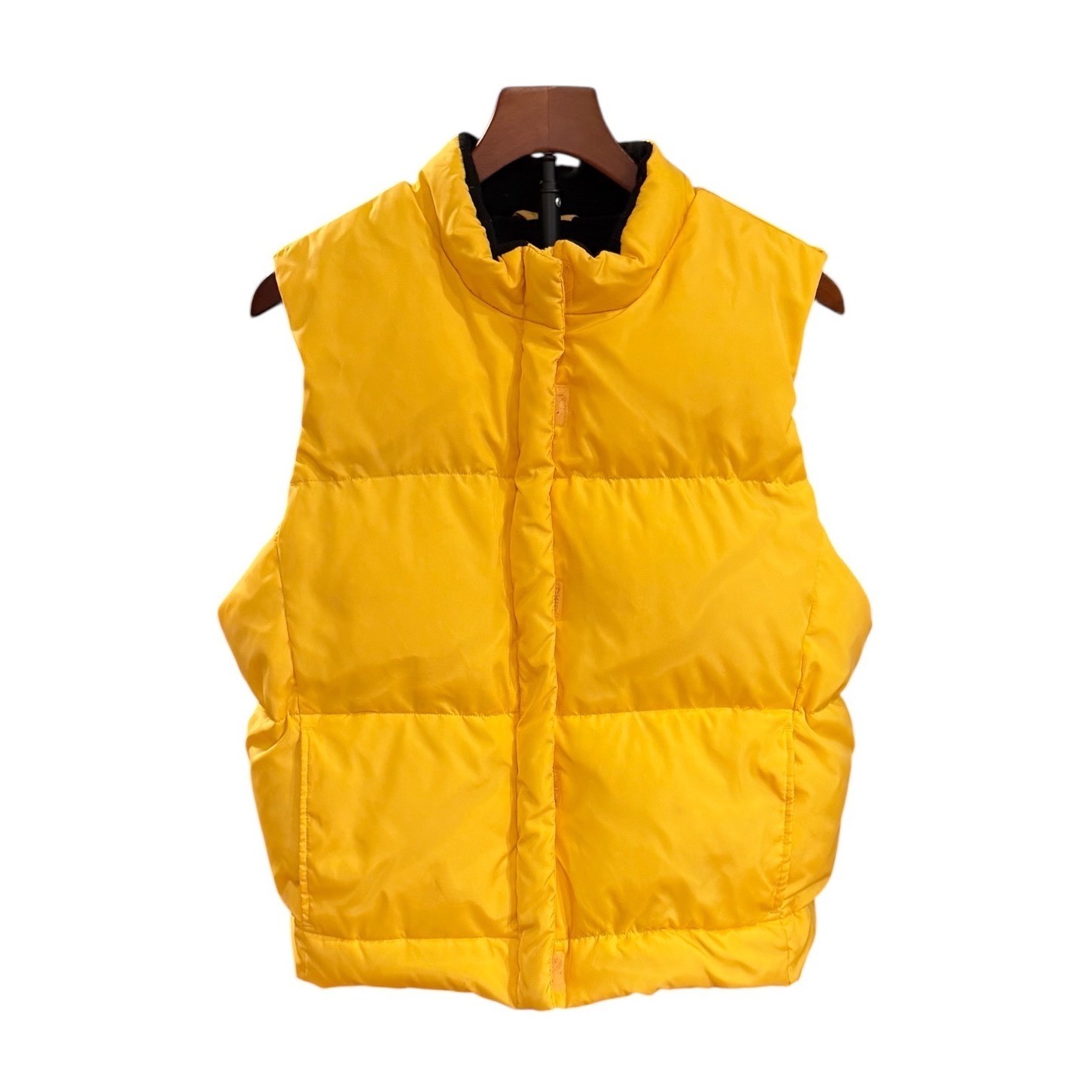 Vtg Y2K 1999 Gap Puffer Vest Yellow Down Filled Fleece Lined XL preppy Gorpcore