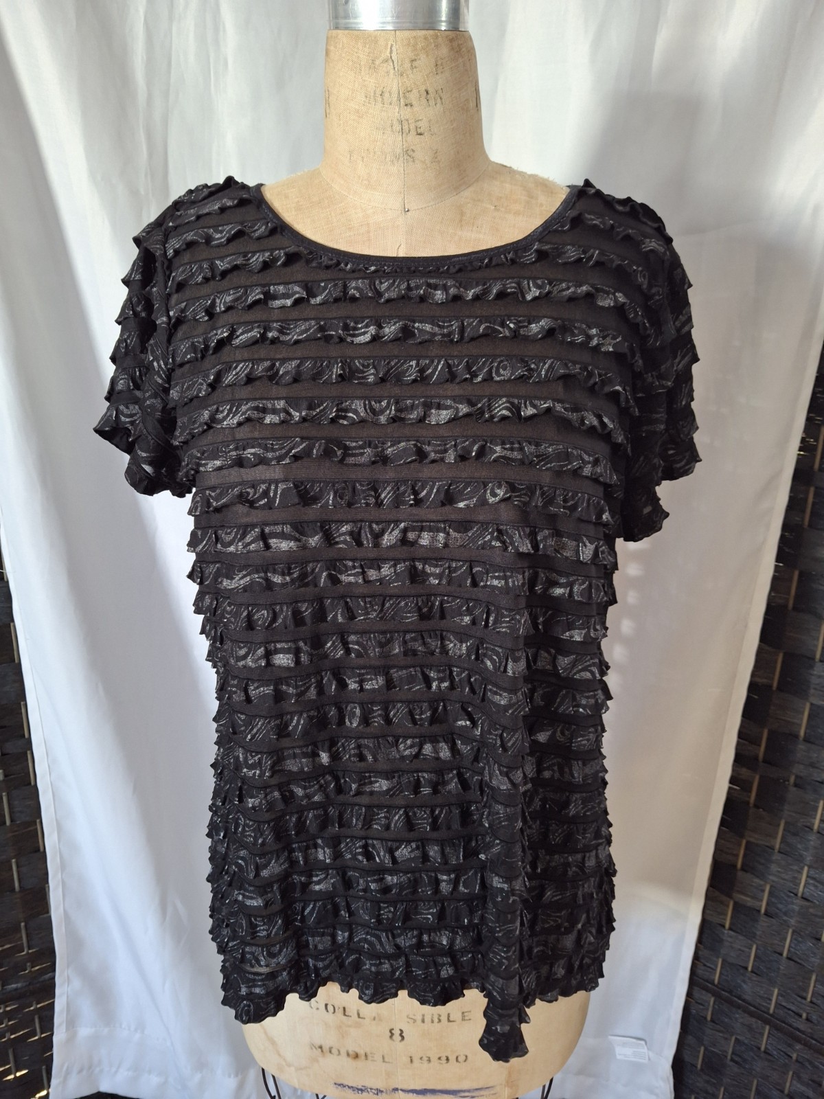 Nue Options Vintage Y2K Ruffle Layered Top Blouse Size 2X Coquette Fairy USA