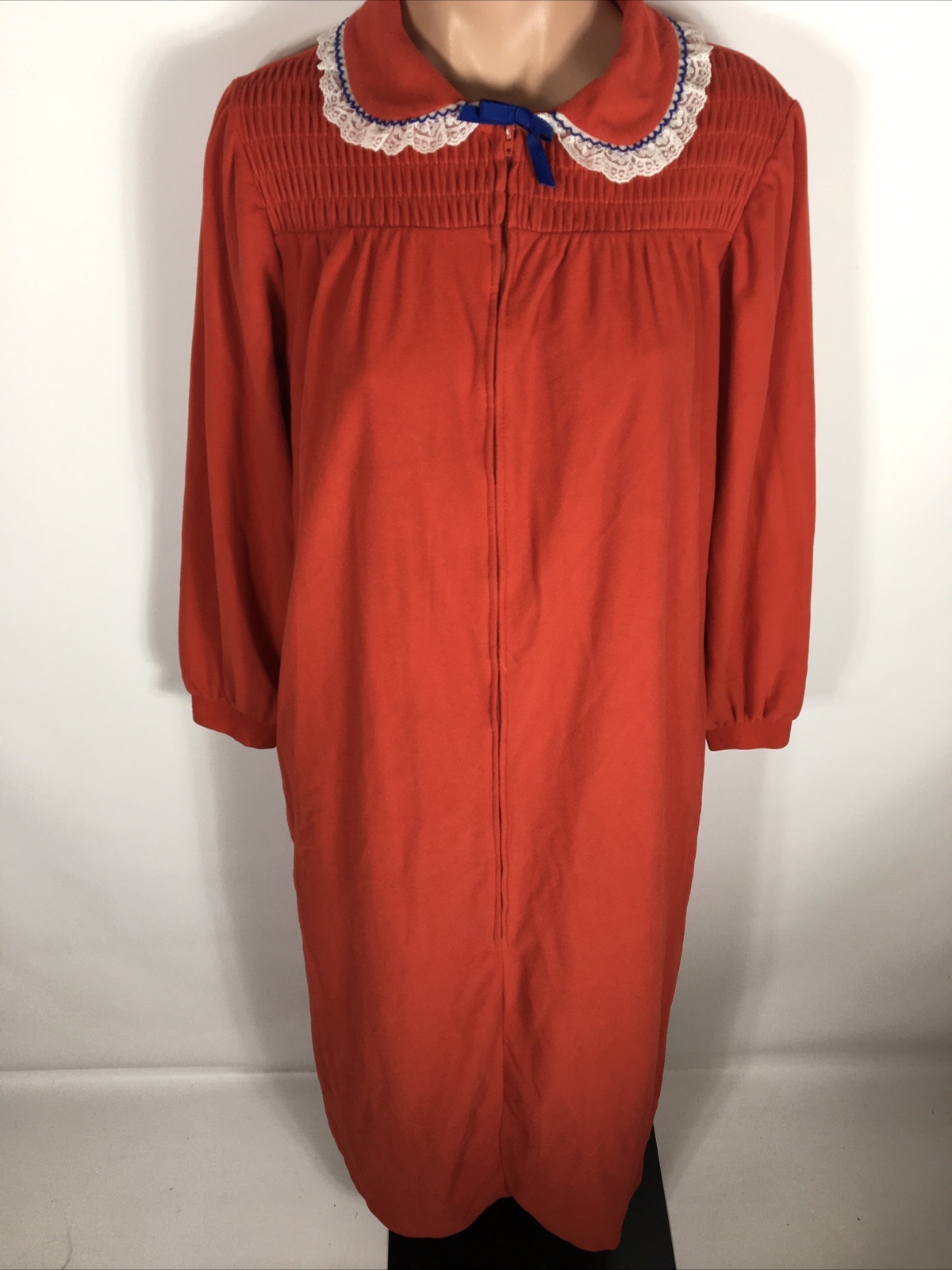 Vtg 70s Jennifer Dale NIGHTGOWN RED Floral Long Full Length Gown 13 ROBE UNION