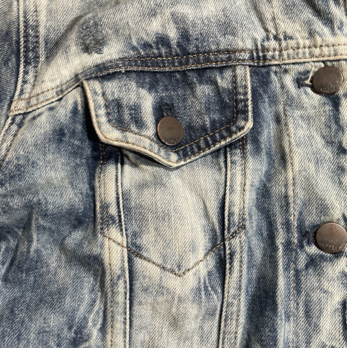 Vintage Denim Jacket Acid Wash Distressed Limited Express EXP 1980’s Sz Small