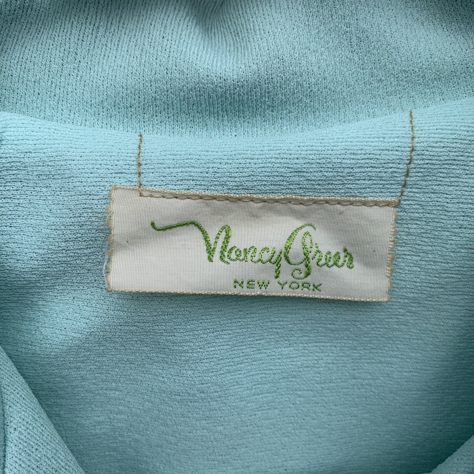 Vintage Nancy Greer Button Up 1970’s Blue Green Dress Jacket Career Size Small