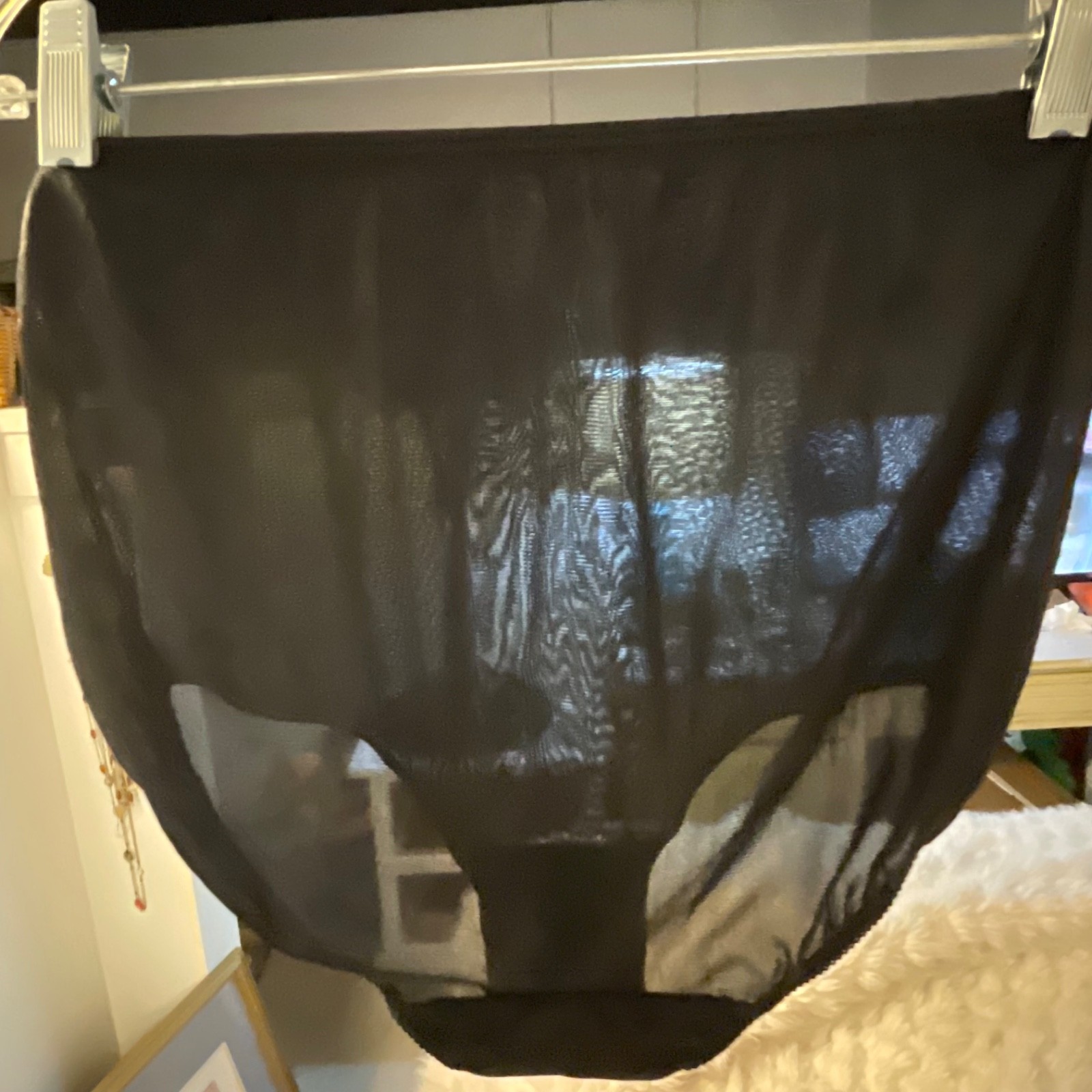 VINTAGE SHEER BLACK GRANNY PANTY Blush Lingerie Corp. Size 7