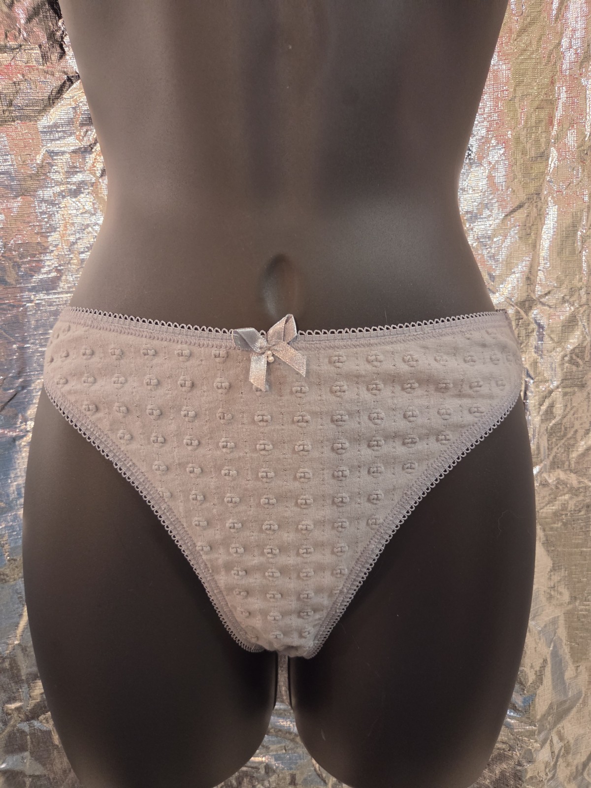 NEW Vintage Grey Jolynn Hicut Thong Medium 6