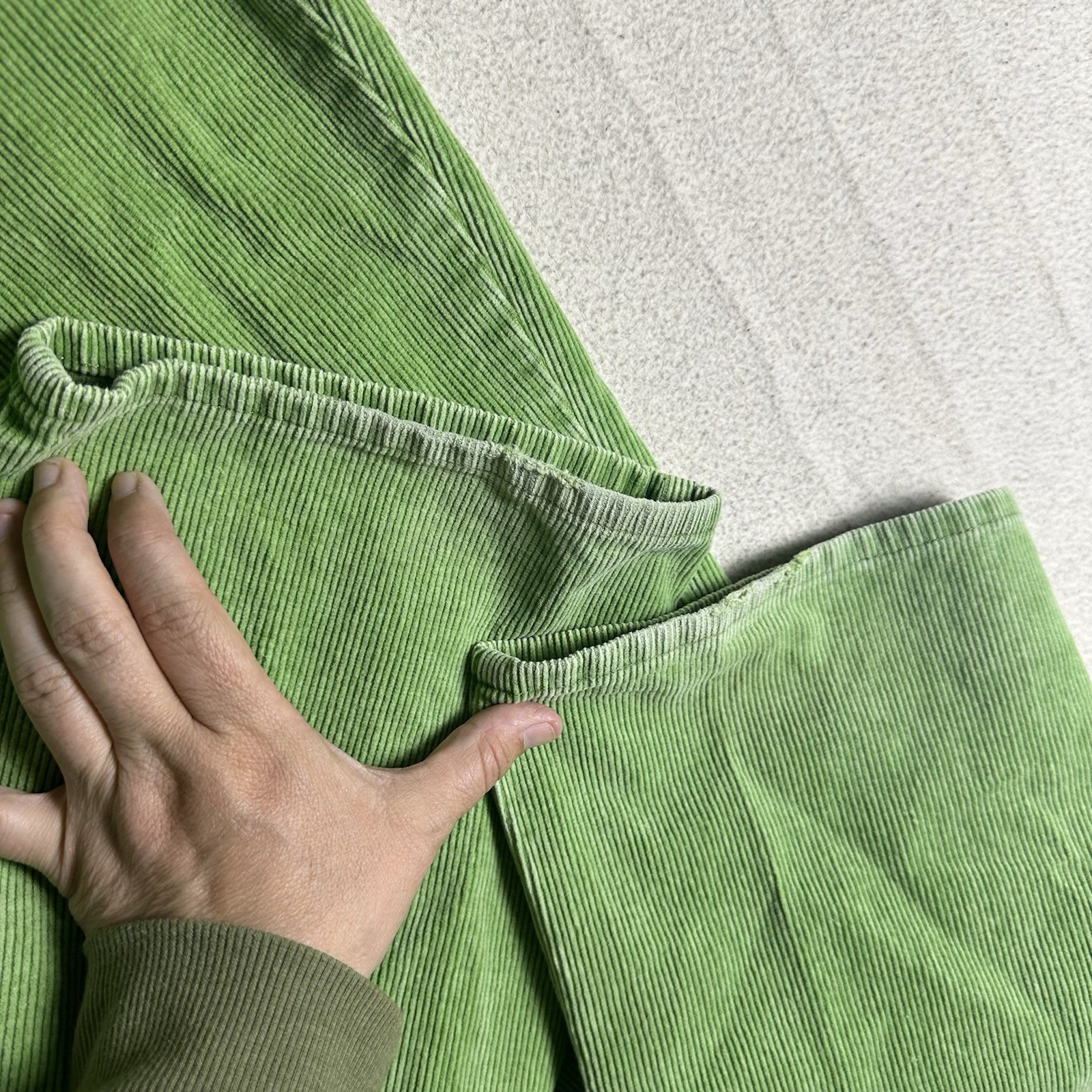 90’s/Y2K express Lime Green corduroy Pants Grunge Riot Girl Indie Sleaze Sz 6