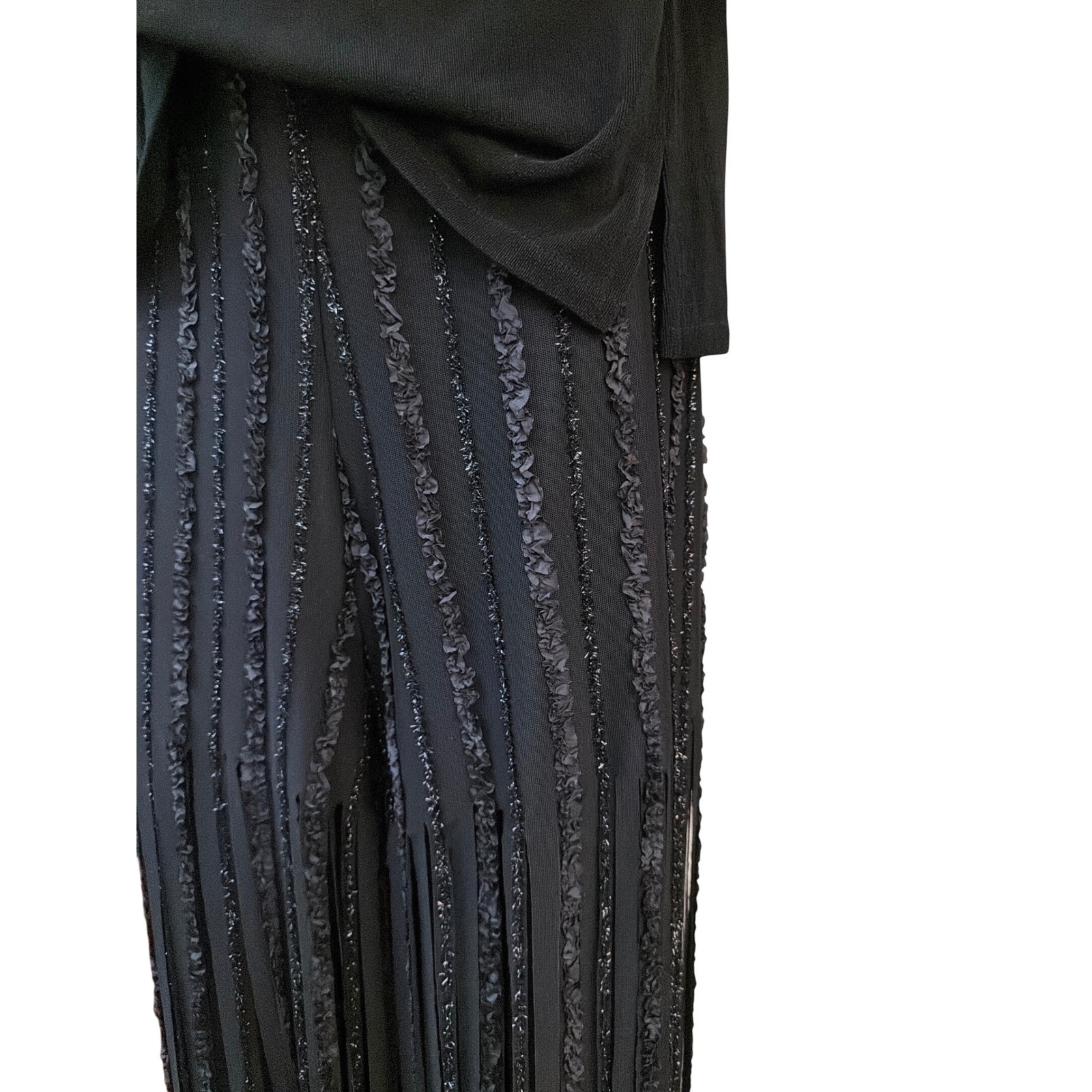 Vintage 80’s Lyon Two Piece Set Fringe Glam Evening Boheme Made in USA Chic