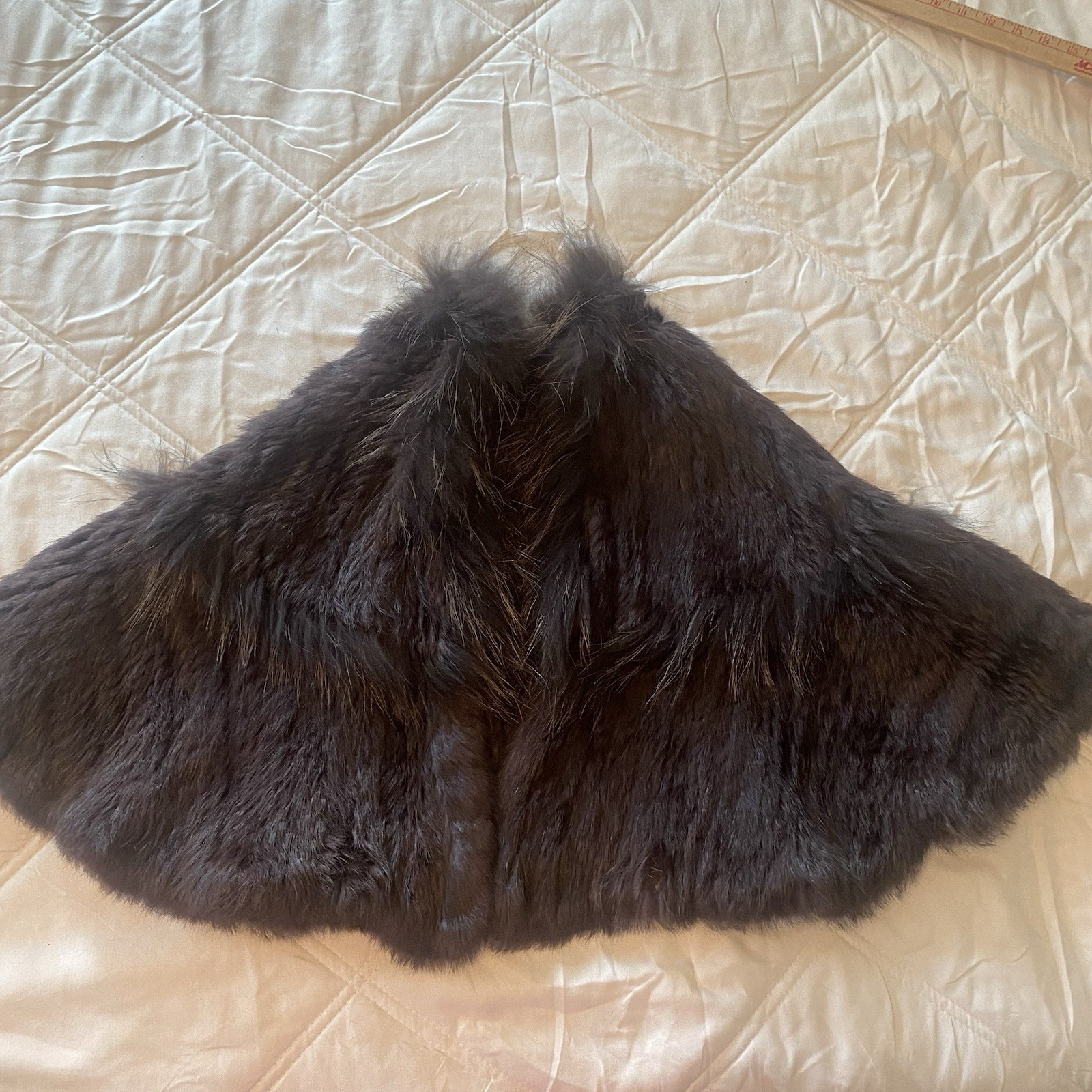 Vintage Italian Fur Cape Shawl Stole Wrap Cape (ONE SIZE) Rabbit Raccoon Italy