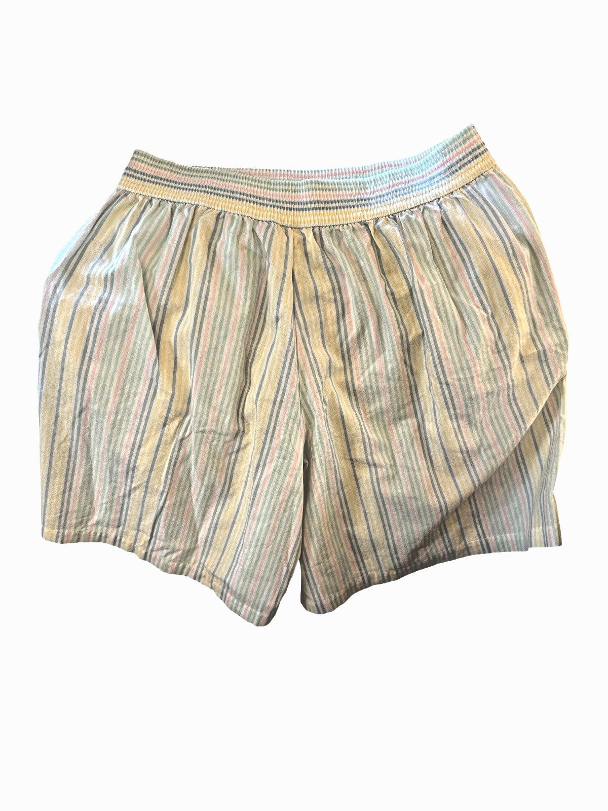 Vintage Liz Claiborne Shorts Sz 18 90s Pastel Striped High Waist Mom Elastic