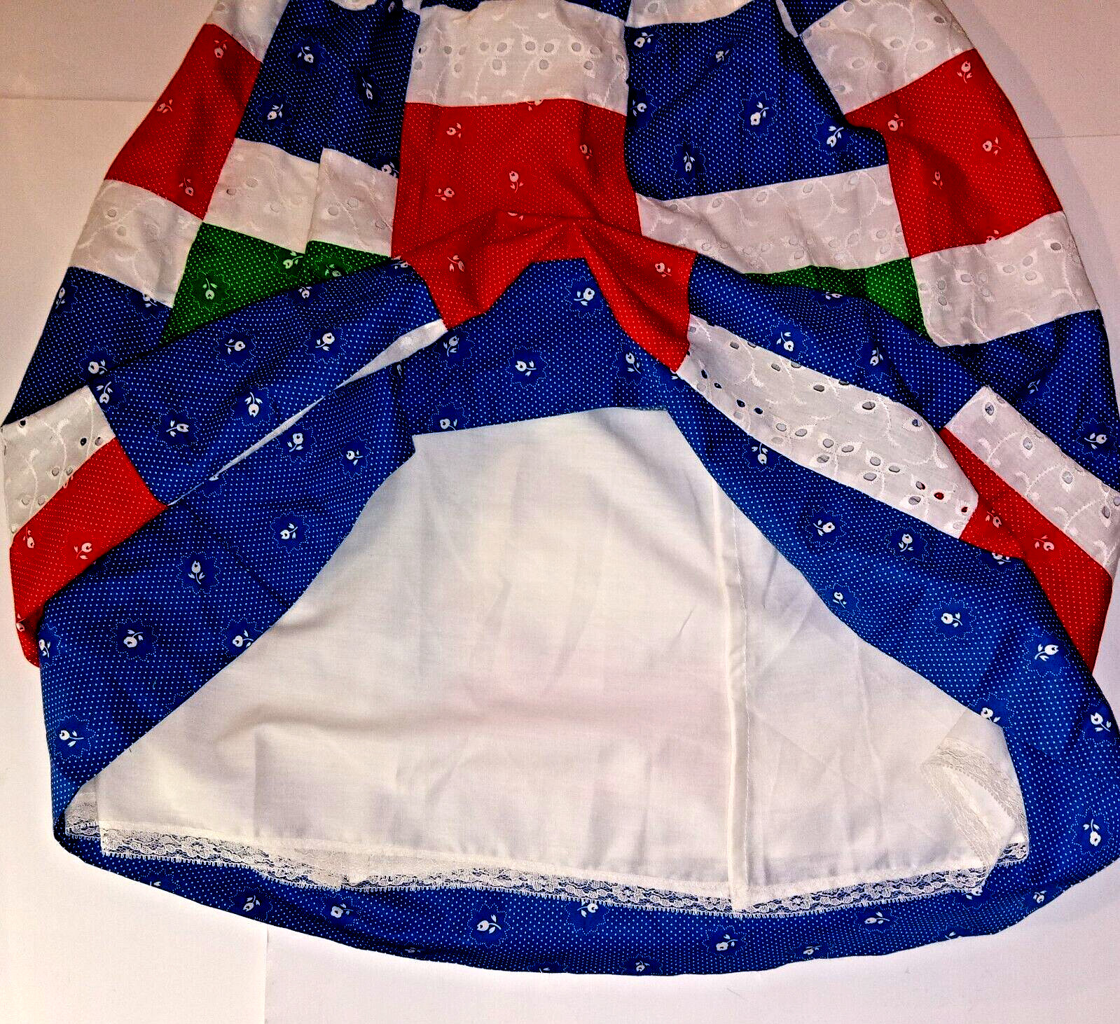VINTAGE 1970s MR. HANK LINED PATCHWORK MULTICOLOR HIPPIE BOHO SKIRT-SIZE ZS-S