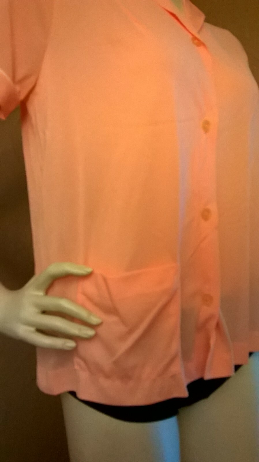VTG 50’s Lorraine Lingerie Peach Trimmed in White S/S „I Love LUCY” PJ Set 36