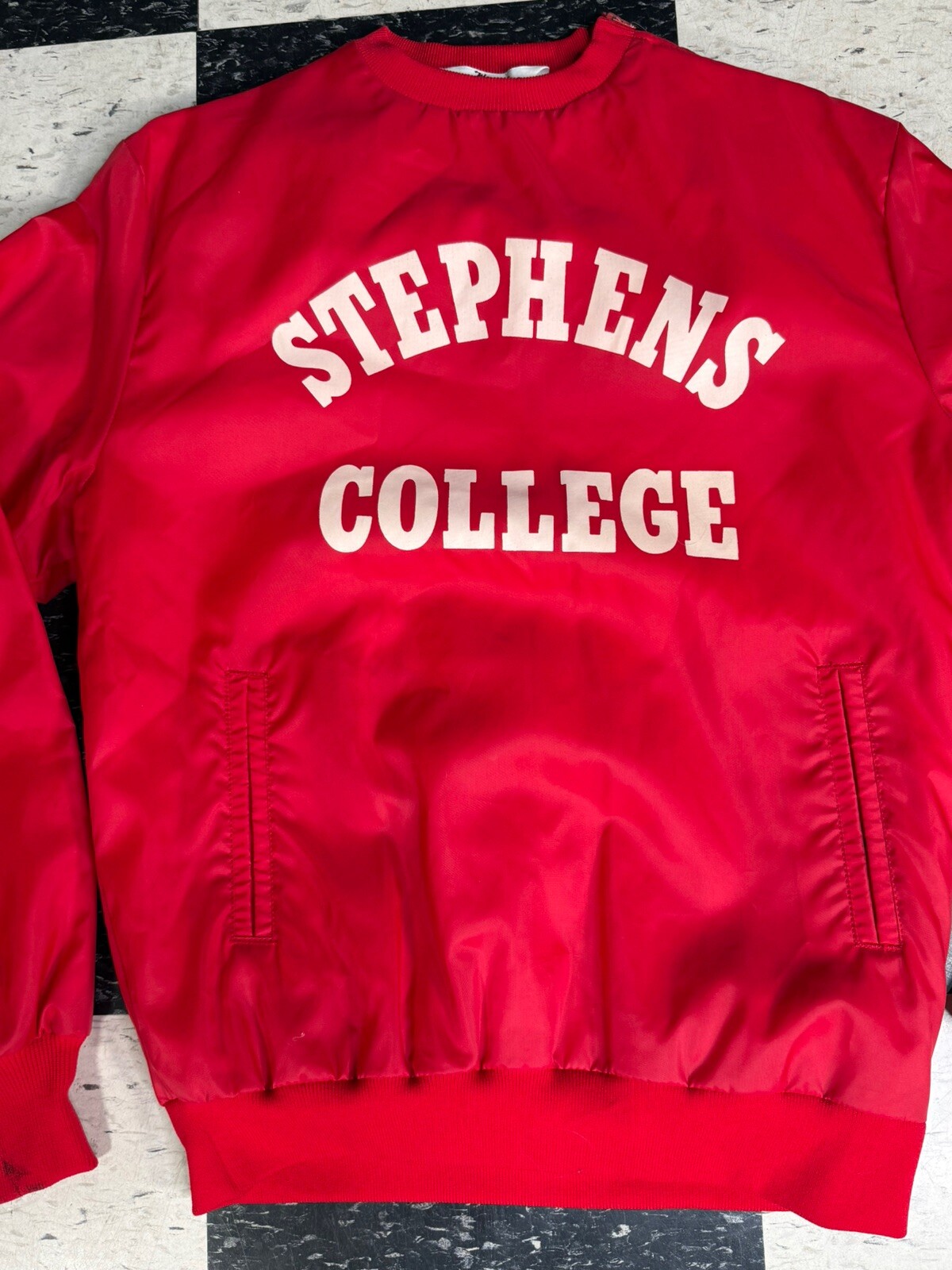 Vintage 60s Stephens College West Wind Satin Jacket Women’s Size M Bomber USA