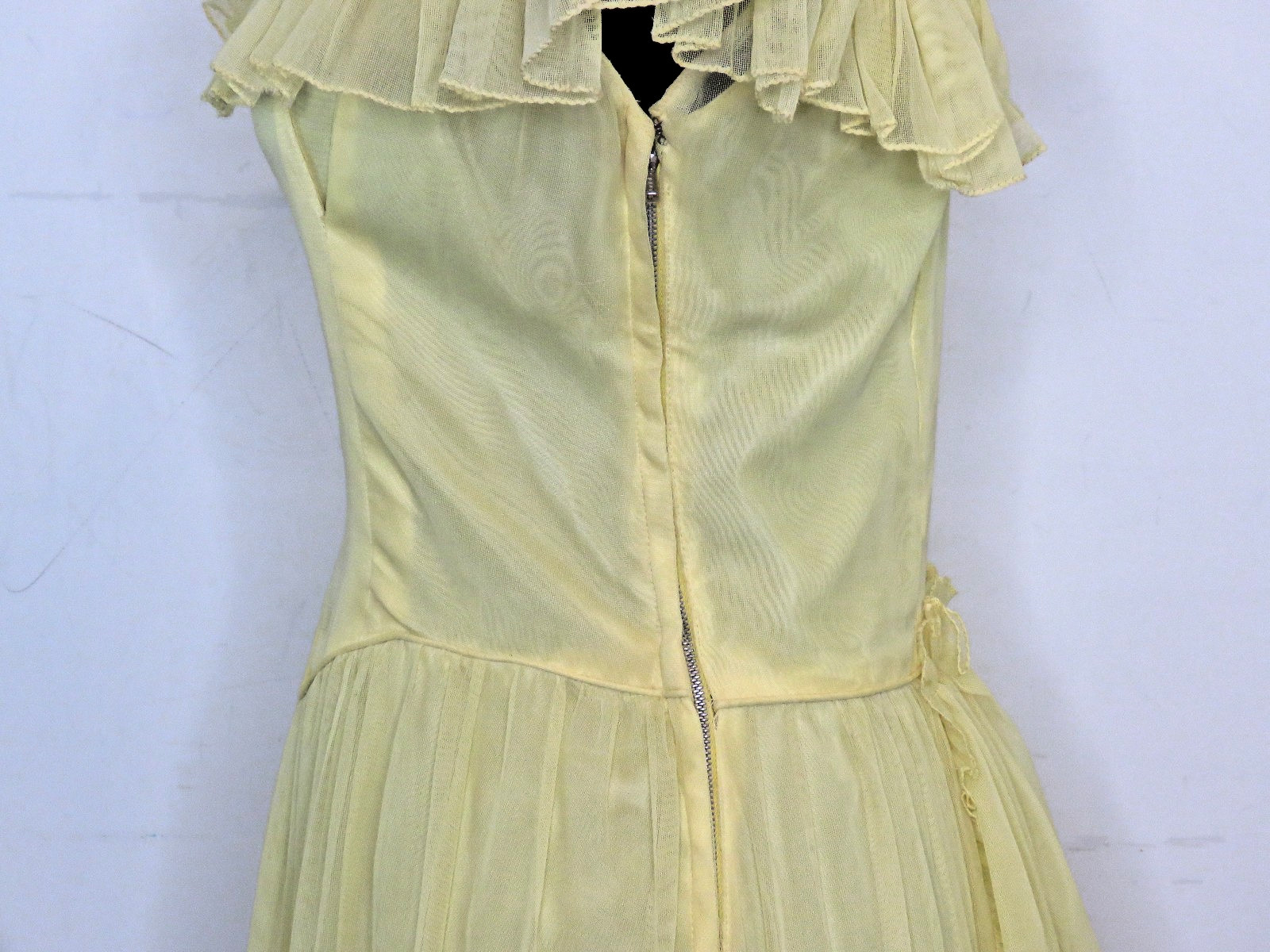 VINTAGE 1950’s FRED PERLBERG Dance Originals Yellow Dress S M Formal Gown EUC