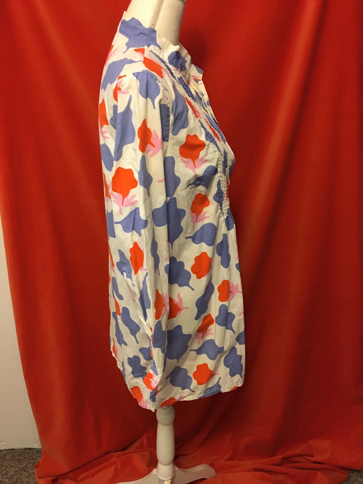 Marimekko vintage 70s cotton pintuck mini dress or tunic 42