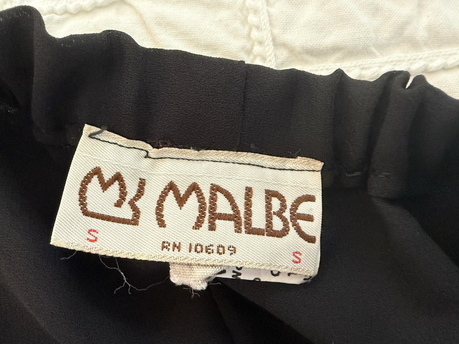 Rare Vintage Malbe Womens Black Chiffon Pants Union Made Size Small Inseam 29″