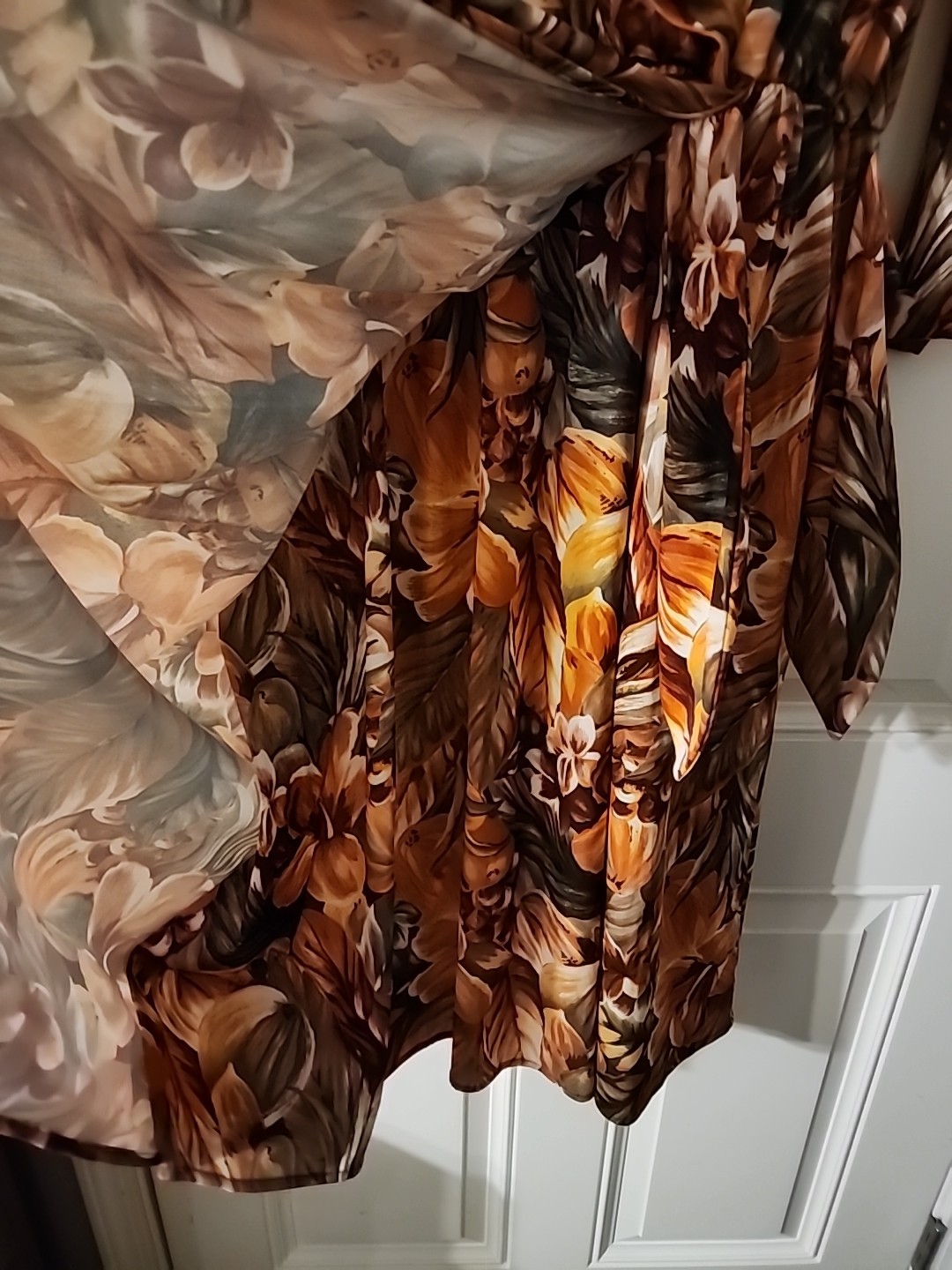 Vintage 1980s Dress Roamans Floral Tropical Wrap Beach Stretch Boho L XL 2x ?