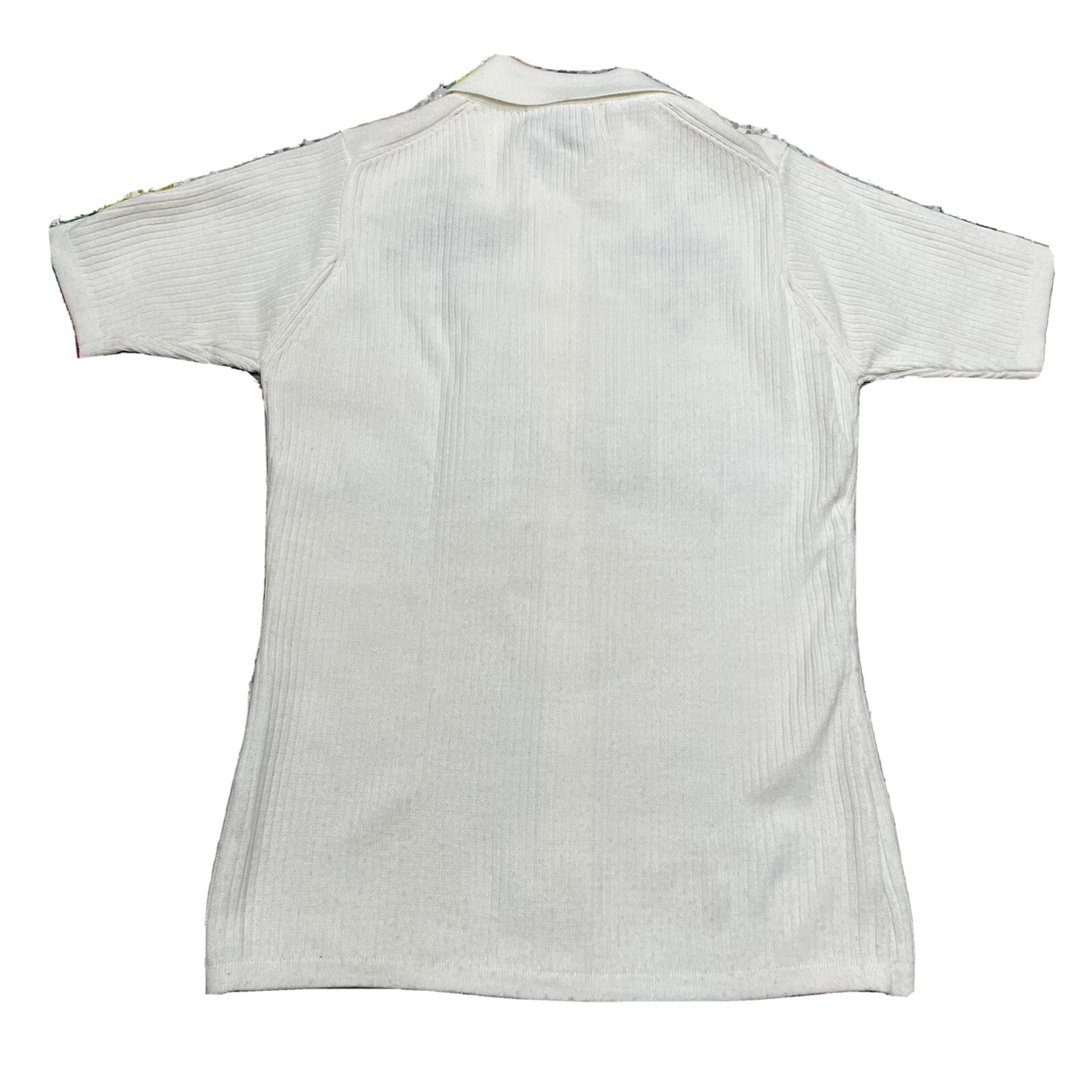 Vintage 70s Sweater Bee BANFF S/S Embroidered White Sweater Flowers S/M Top 80s