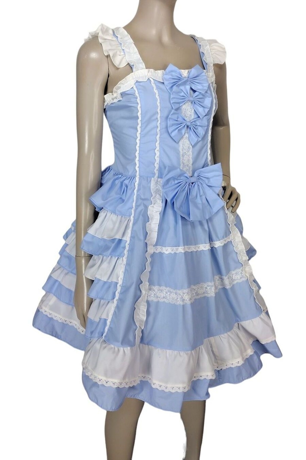 Vintage Lolita Bows Ruffles Lace Corset Princess Palace Kawaii Sweet JSK Dress