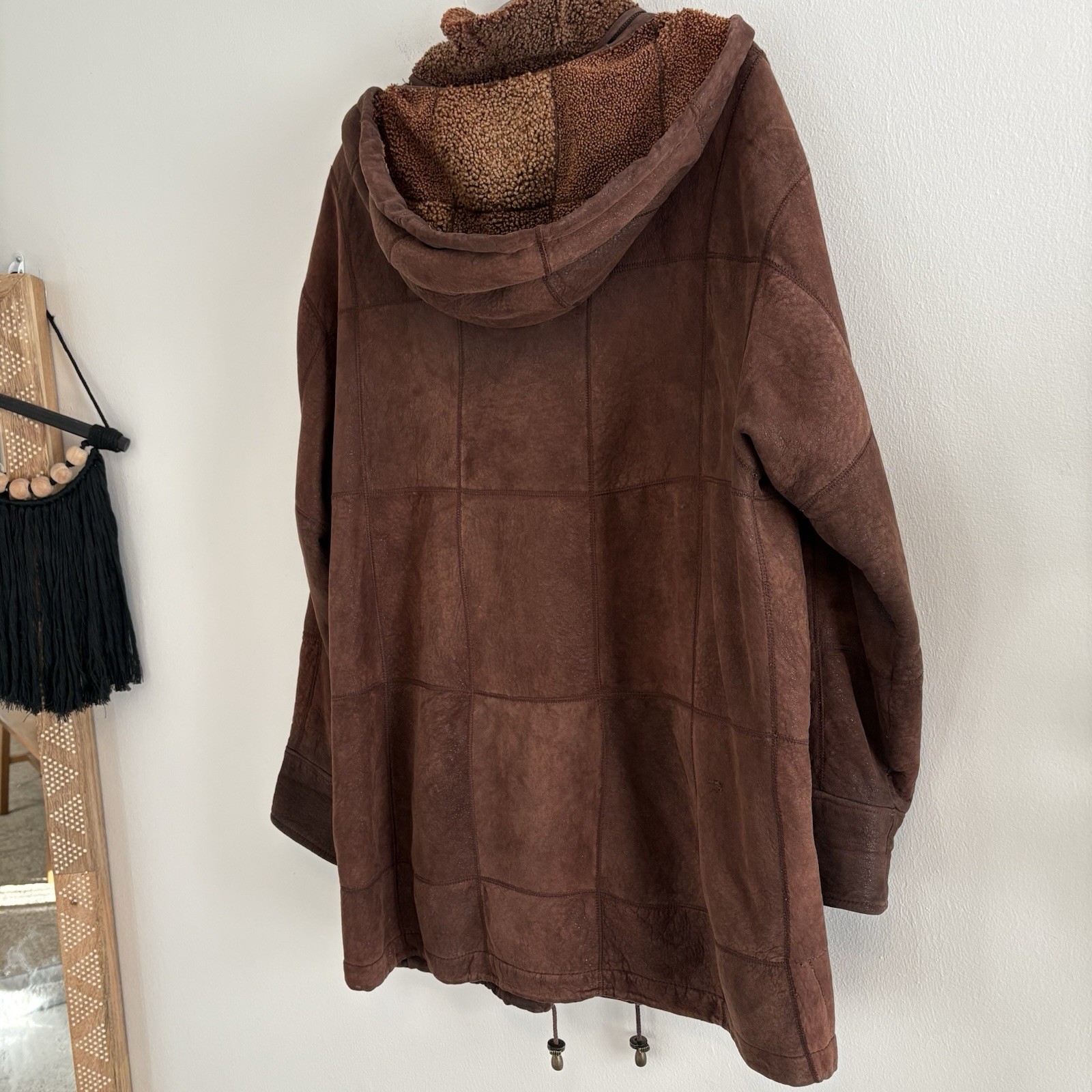 Vintage 70s Genuine Shearling Coat 100% Lambskin Brown Made in Uruguay Size 38 M